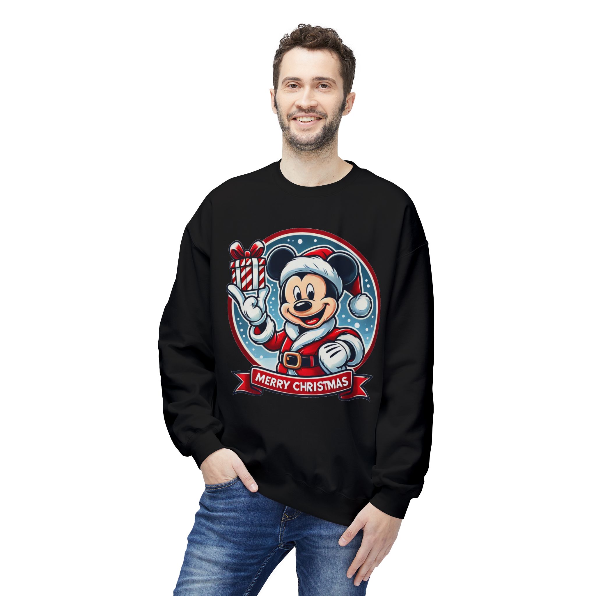 Festive Mickey Mouse Santa Sweatshirt - Merry Christmas Holiday Pullover - Disney Christmas Gift - Image 8