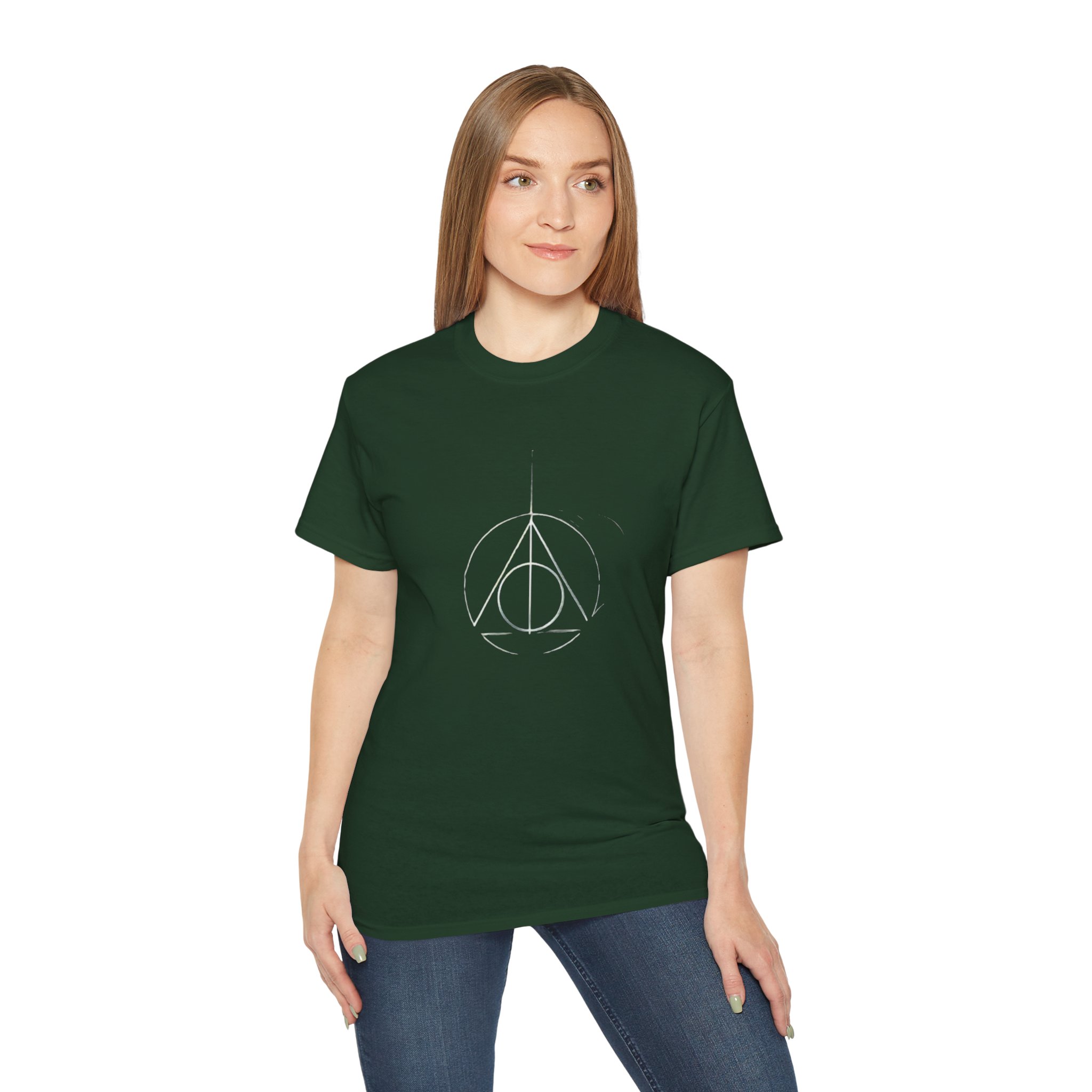 Minimalist Wizard Hallows Unisex Cotton Tee Magical Symbol Design - Image 9