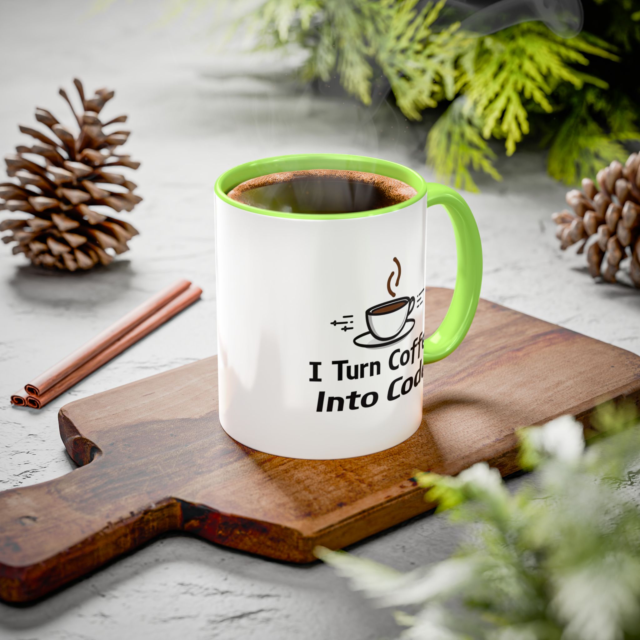 I Turn Coffee Into Code, Two-Toned Mug, Perfect Gift for coders - Image 19
