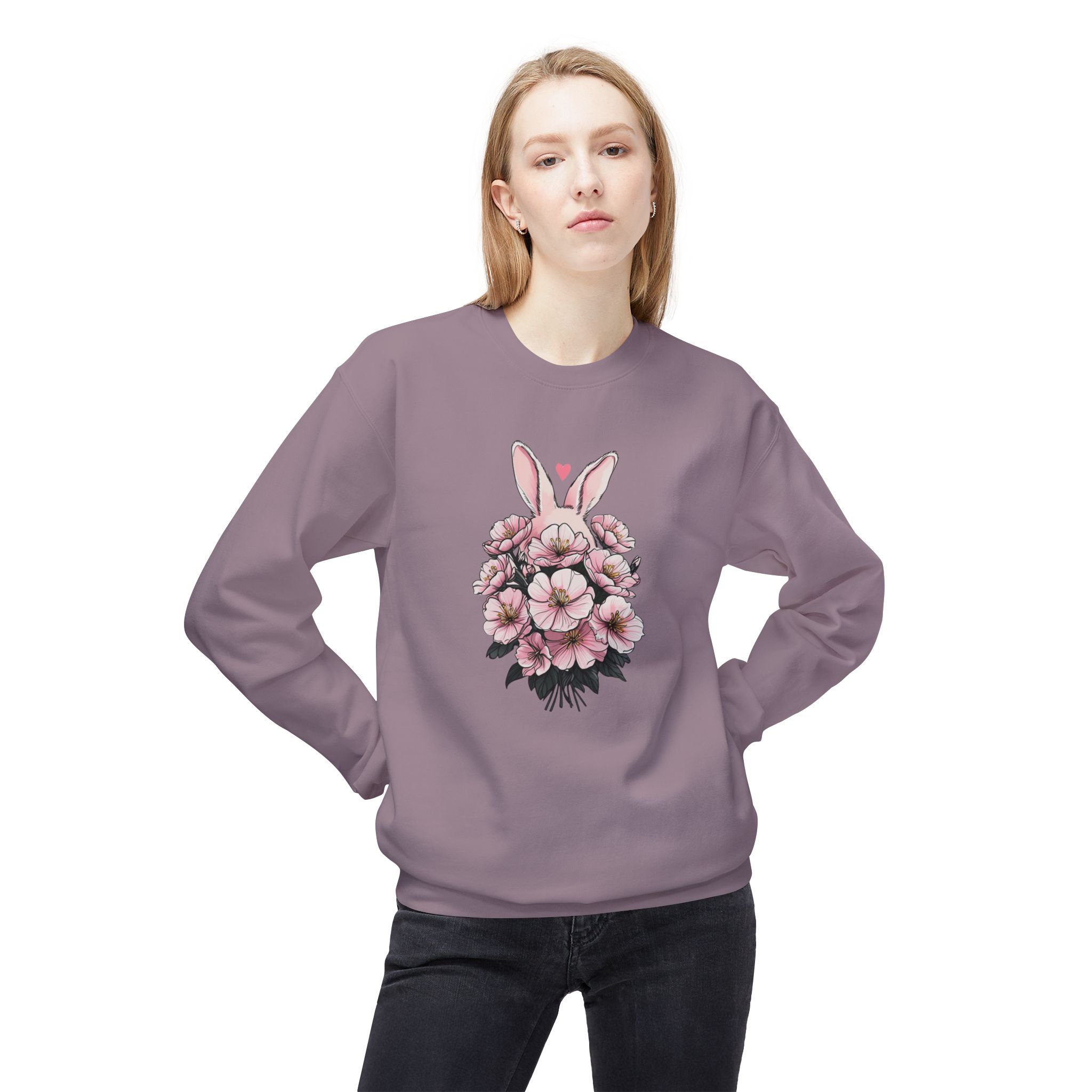 Spring/Easter Bunny Floral Crewneck Sweatshirt - Cute Easter Gift, Floral Sweatshirt, Spring Apparel - Image 19