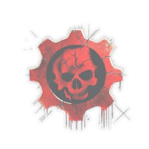 Crimson Omen GoW Vinyl Stickers Bold Battle-Scarred Design
