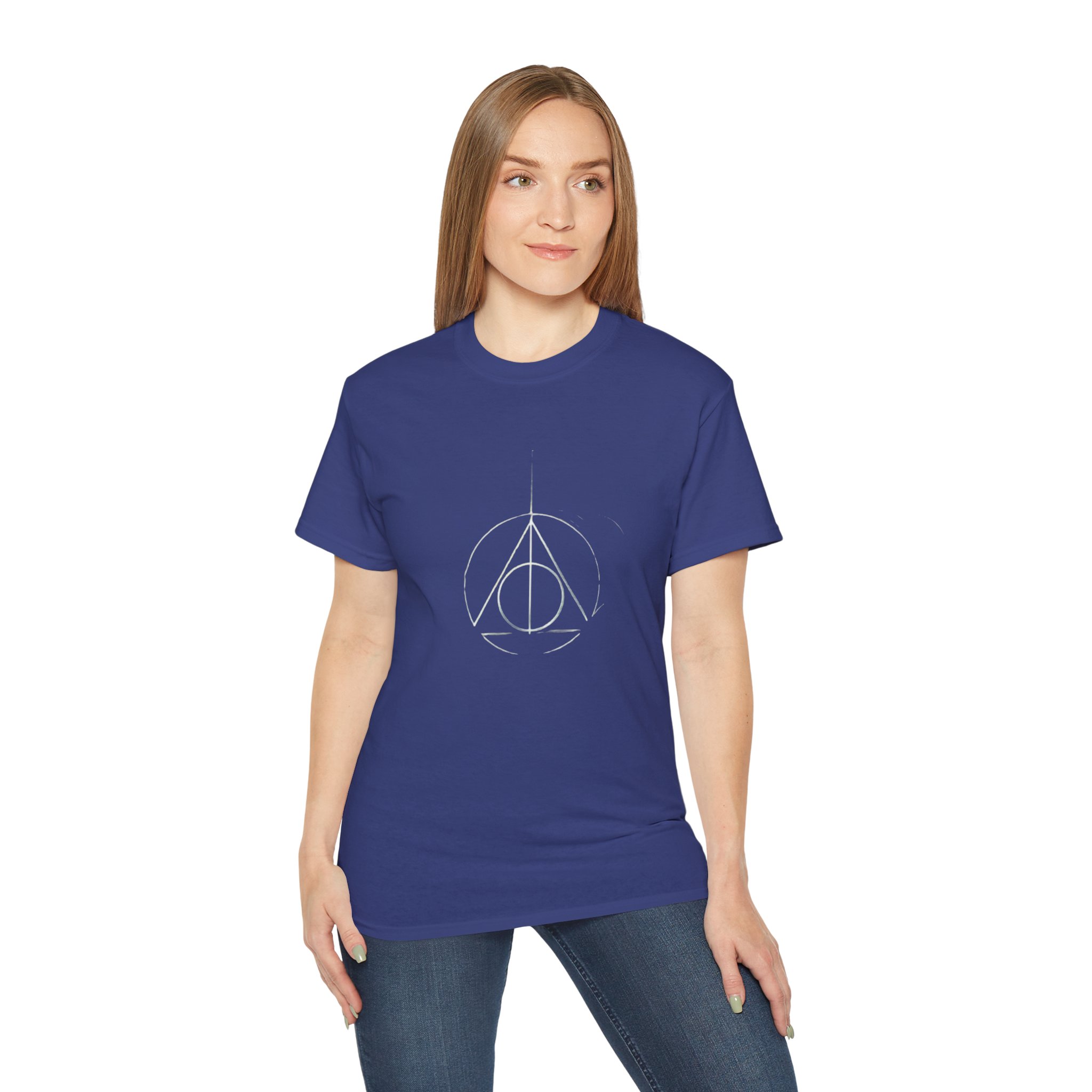 Minimalist Wizard Hallows Unisex Cotton Tee Magical Symbol Design - Image 21