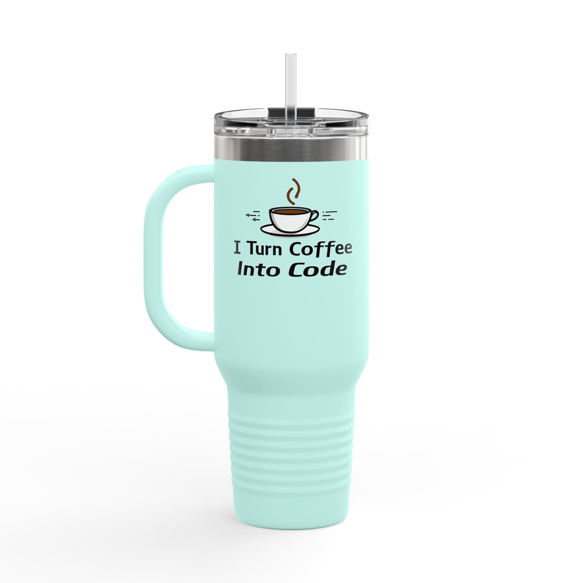 I Turn Coffee Into Code 40oz Insulated Travel Mug - Image 8