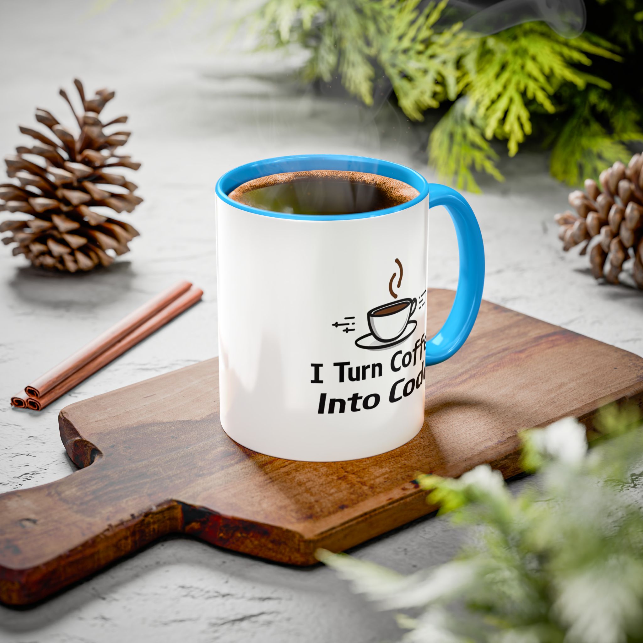 I Turn Coffee Into Code, Two-Toned Mug, Perfect Gift for coders - Image 16