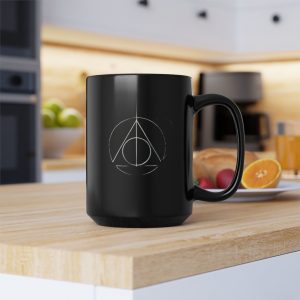 Dark Magic Inspired Deathly Hallows Black Mug  15oz