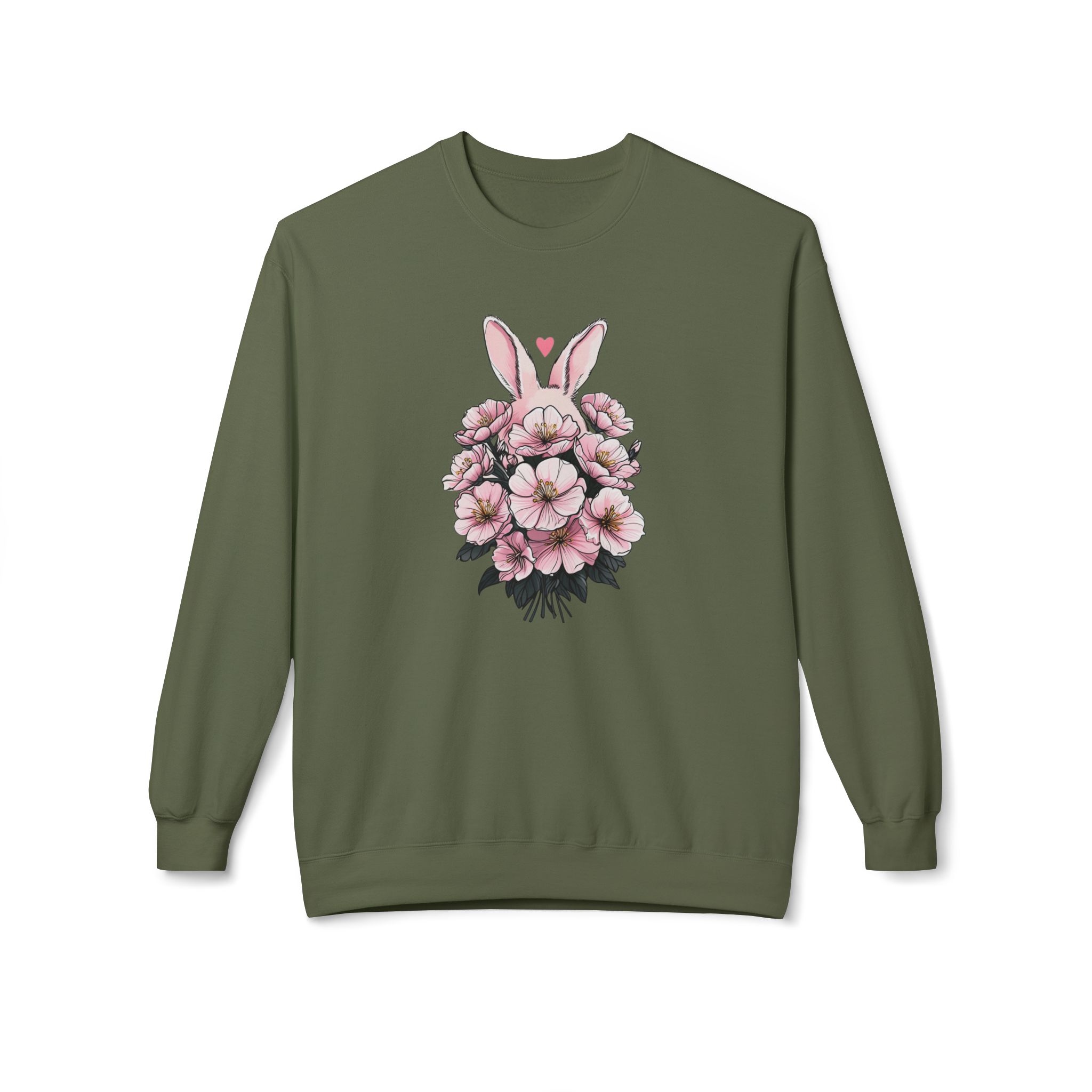 Spring/Easter Bunny Floral Crewneck Sweatshirt - Cute Easter Gift, Floral Sweatshirt, Spring Apparel - Image 5