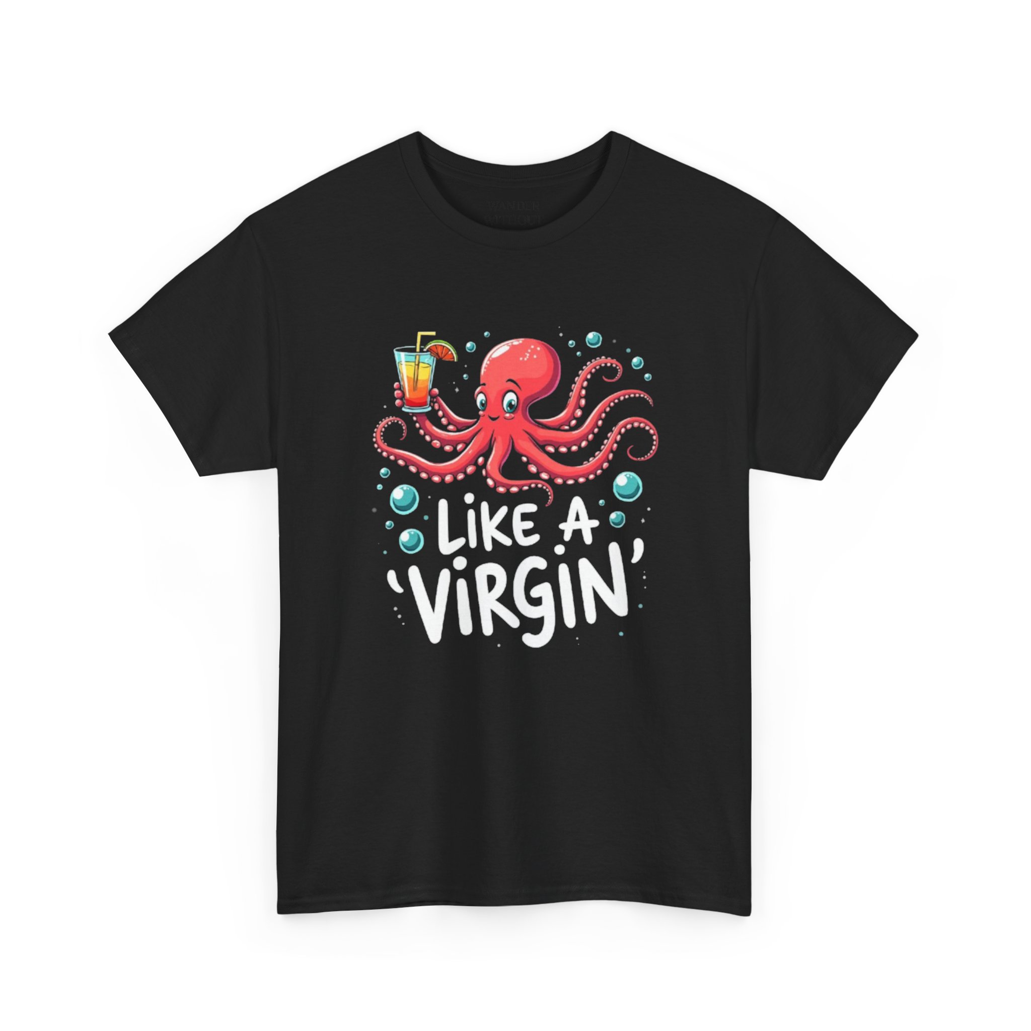 Funny Animated Octopus Cocktail Party Unisex Heavy Cotton Tee, Virgin Voyages Cruise Fun Shirt, Humor Tee, Cruise Wear, Party Shirt - Image 3