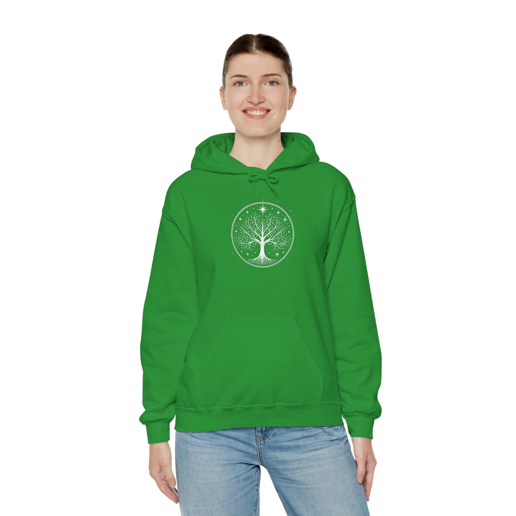 Minimalistic White Tree of Gondor Unisex Hoodie Tolkien-Inspired Comfort - Image 19