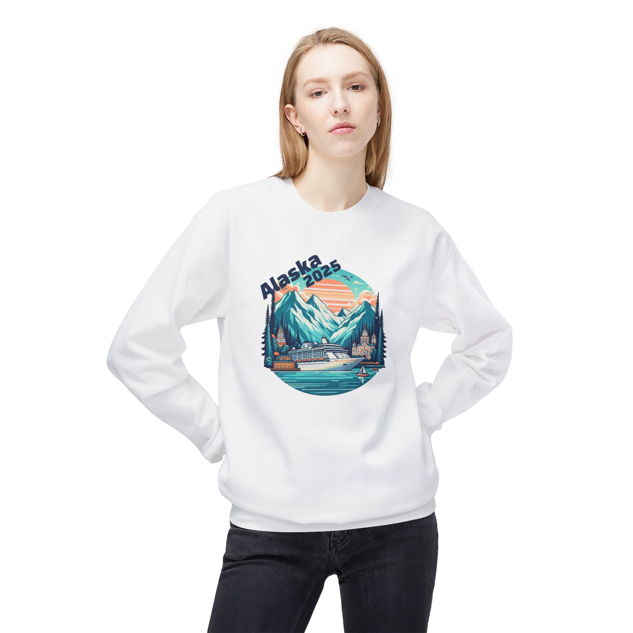 Alaska Cruise 2025 Sweatshirt, Mountain Trees Fjords Cruise Ship Jumper, Adventure Travel Vacation Top - Image 3