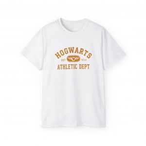 Hogwarts Athletic Dept T-Shirt, Unisex Cotton Tee for Fans, Gift for Potterheads, Cozy Wear for Casual Days, Perfect for Birthdays,