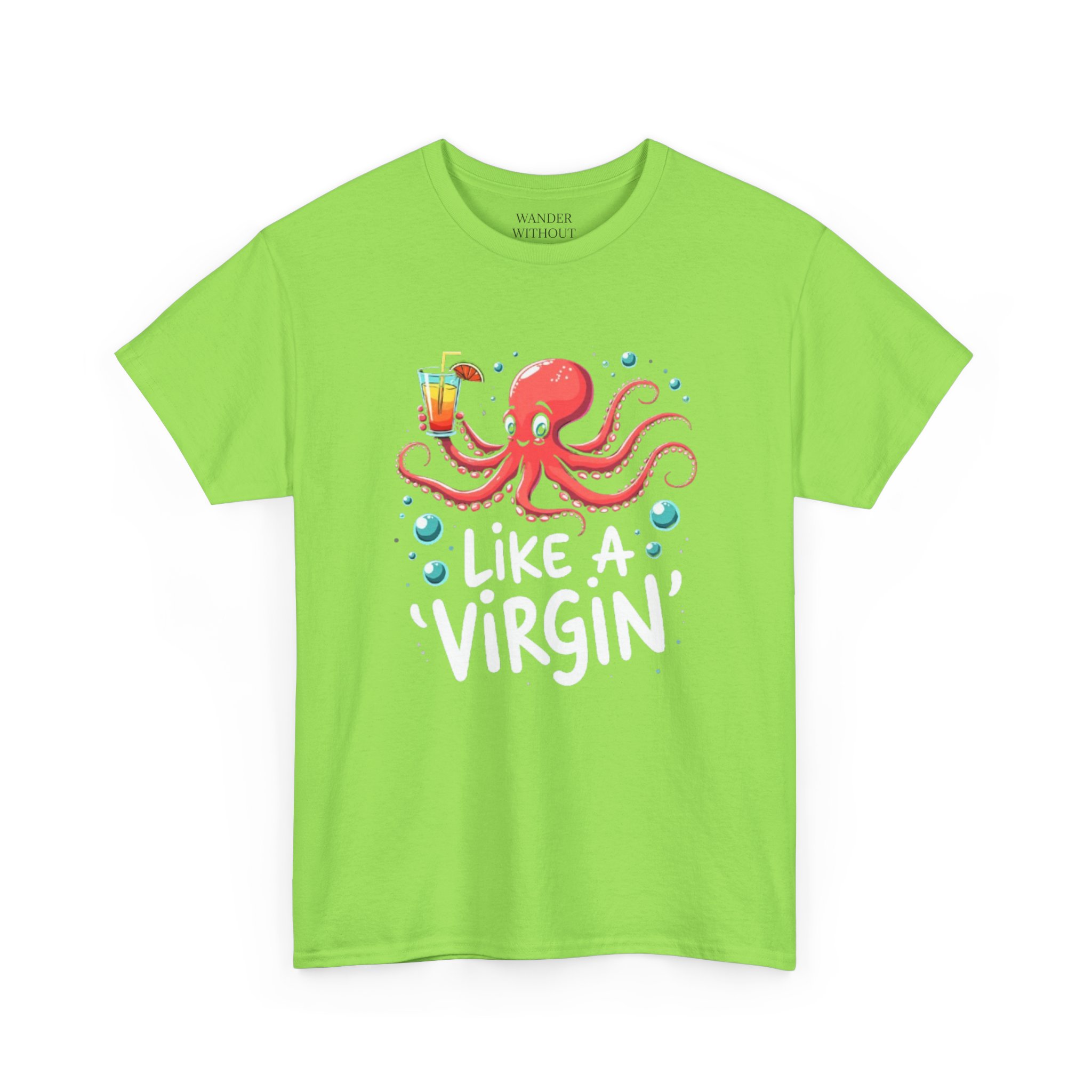 Funny Animated Octopus Cocktail Party Unisex Heavy Cotton Tee, Virgin Voyages Cruise Fun Shirt, Humor Tee, Cruise Wear, Party Shirt - Image 11