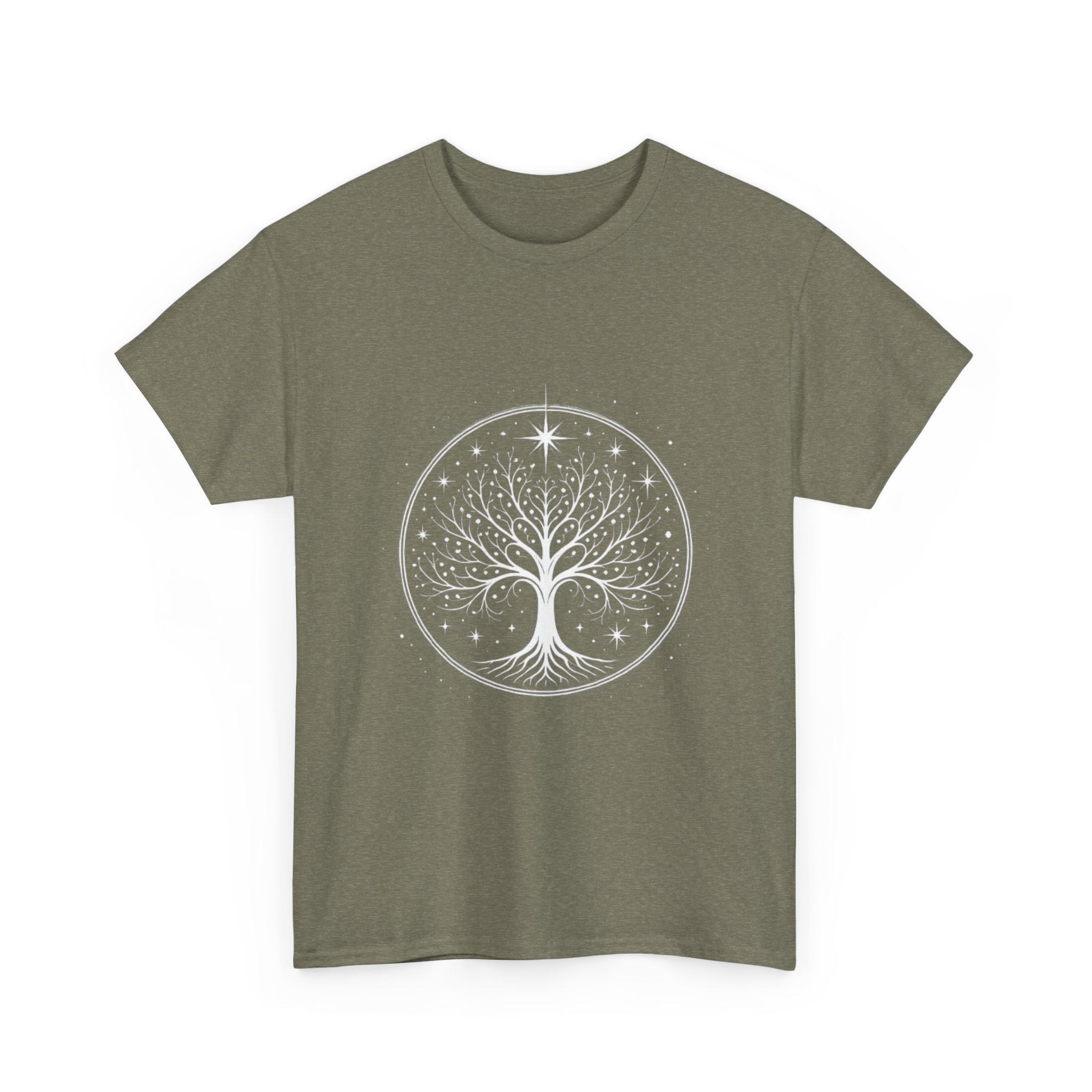 Minimalistic White Tree of Gondor Unisex Heavy Cotton T-Shirt Tolkien-Inspired Design - Image 11