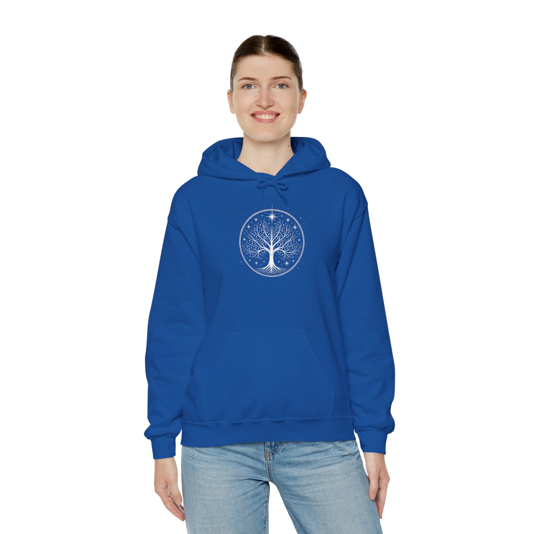 Minimalistic White Tree of Gondor Unisex Hoodie Tolkien-Inspired Comfort - Image 25