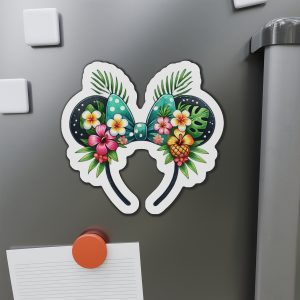 Disney Cruise Door Magnets, Tropical Minnie Ears Design, Fun Fridge Magnets, Cute Kitchen Decor, Minnie Mouse Fan Gift, Refrigerator Magnet