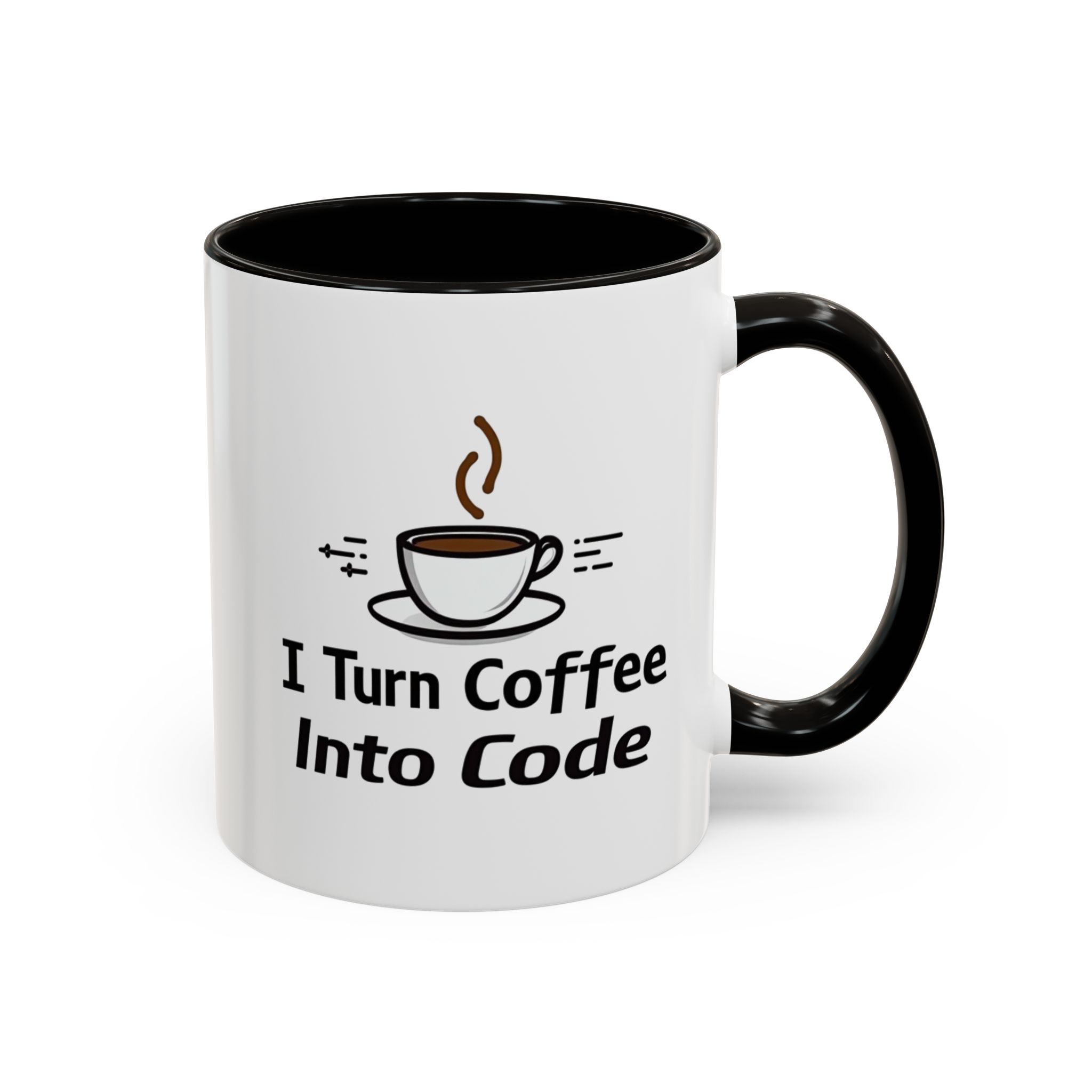 I Turn Coffee Into Code, Two-Toned Mug, Perfect Gift for coders - Image 2
