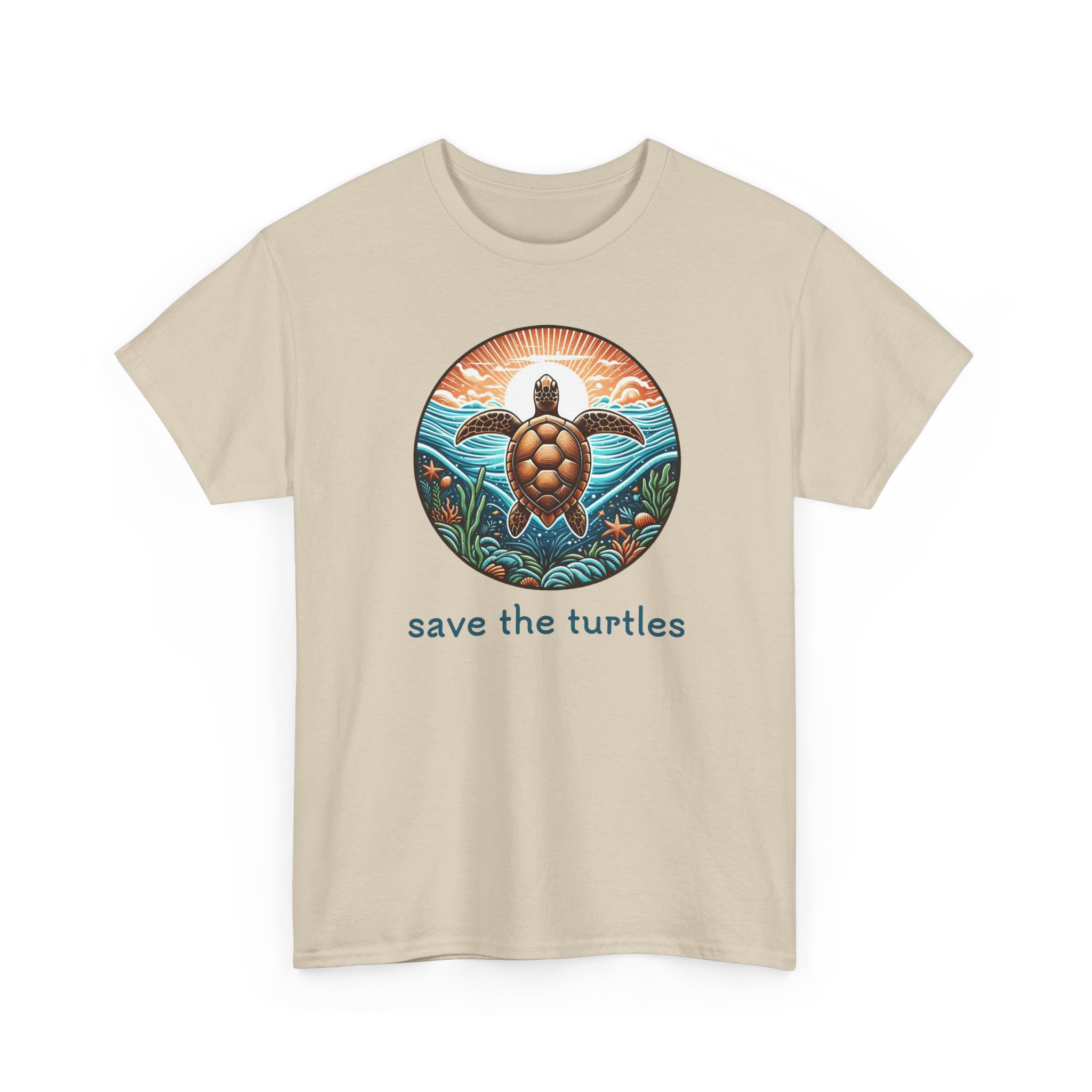 Save the Turtles T-Shirt, Unisex Tee, Sunset Turtle Shirt, Eco-Friendly Top, Nature Lover Gift - Image 15