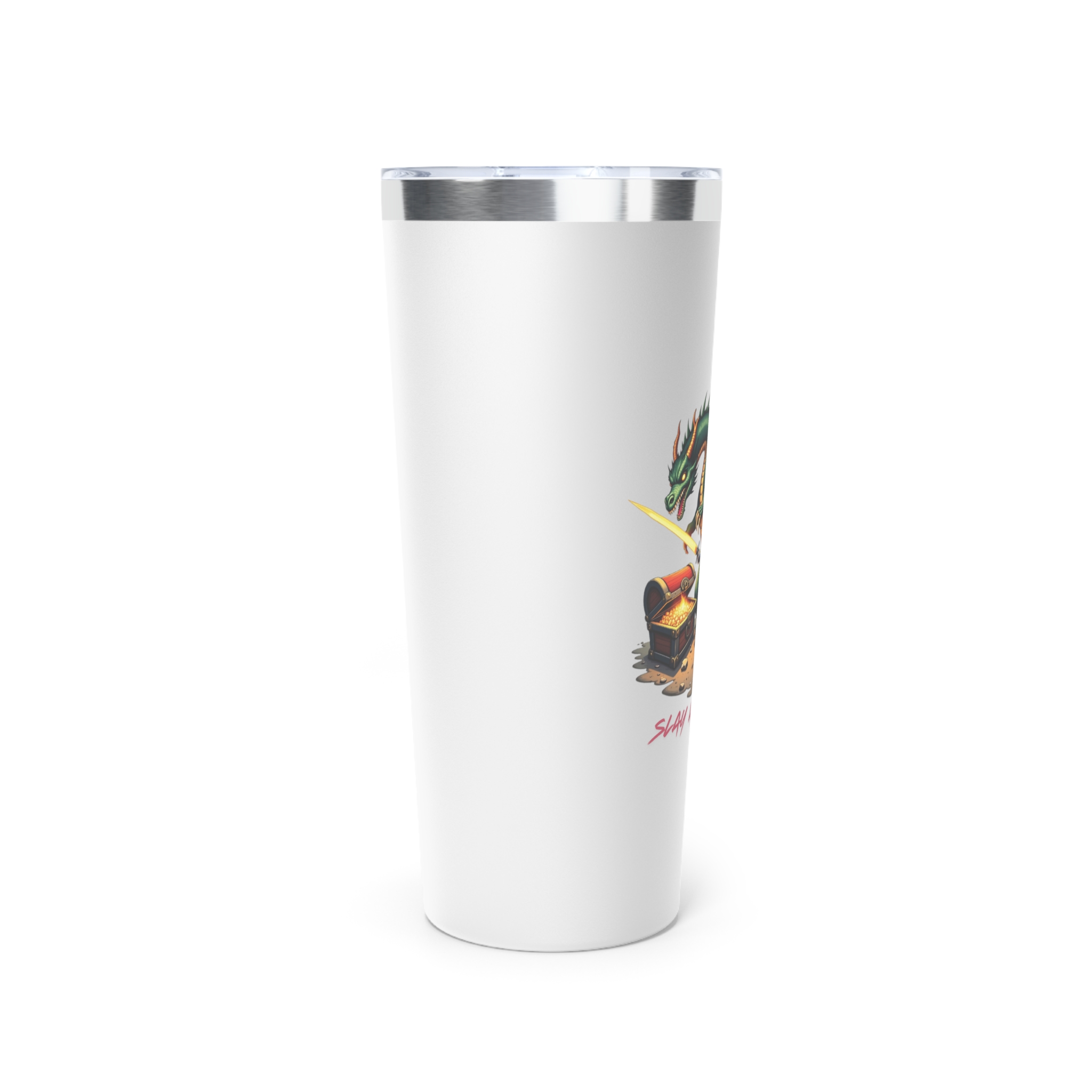 Copper Tumbler, Knight and Dragon DND Inspired Insulated Cup, 22oz Stainless Steel, Slay all Day Mug, Geek Gift, RPG Accessories, Tabletop - Image 3