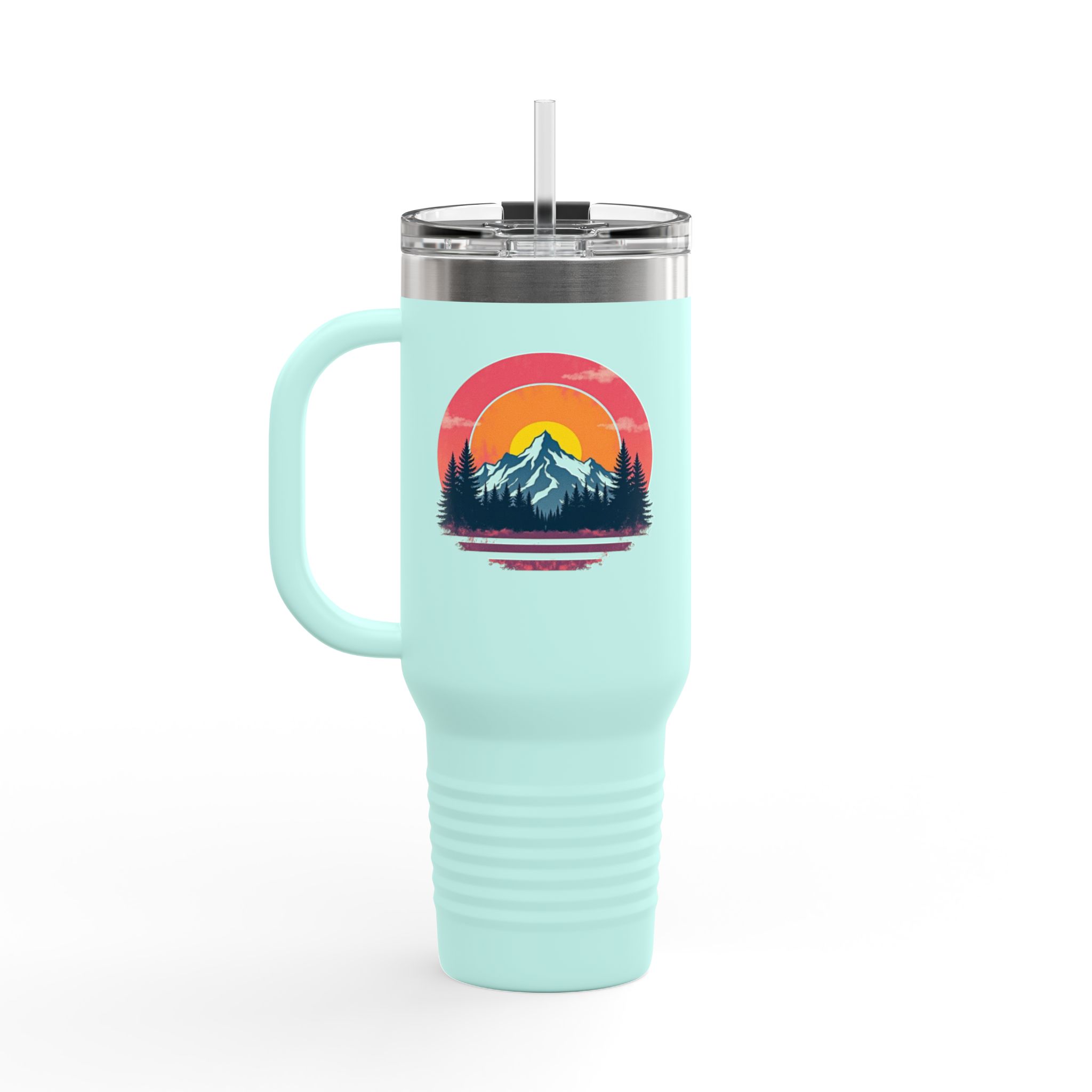 Mountain Explorer Insulated Travel Mug - Adventure Vacation Cup, Large 40oz Flask, Outdoors Hiking Thermos, Traveler Gift, Camping Gear - Image 8