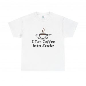 I Turn Coffee Into Code Minimalist Developer Shirt, Funny Shirt, Geeky Tee, Unisex T-shirt