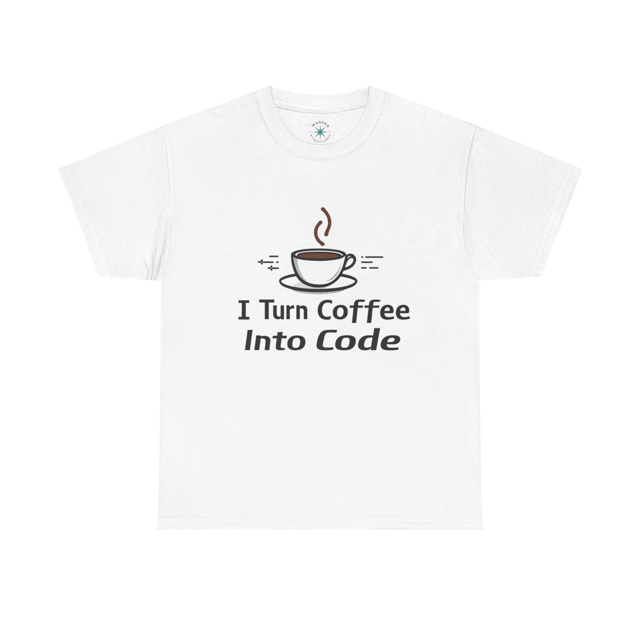 I Turn Coffee Into Code Minimalist Developer Shirt, Funny Shirt, Geeky Tee, Unisex T-shirt