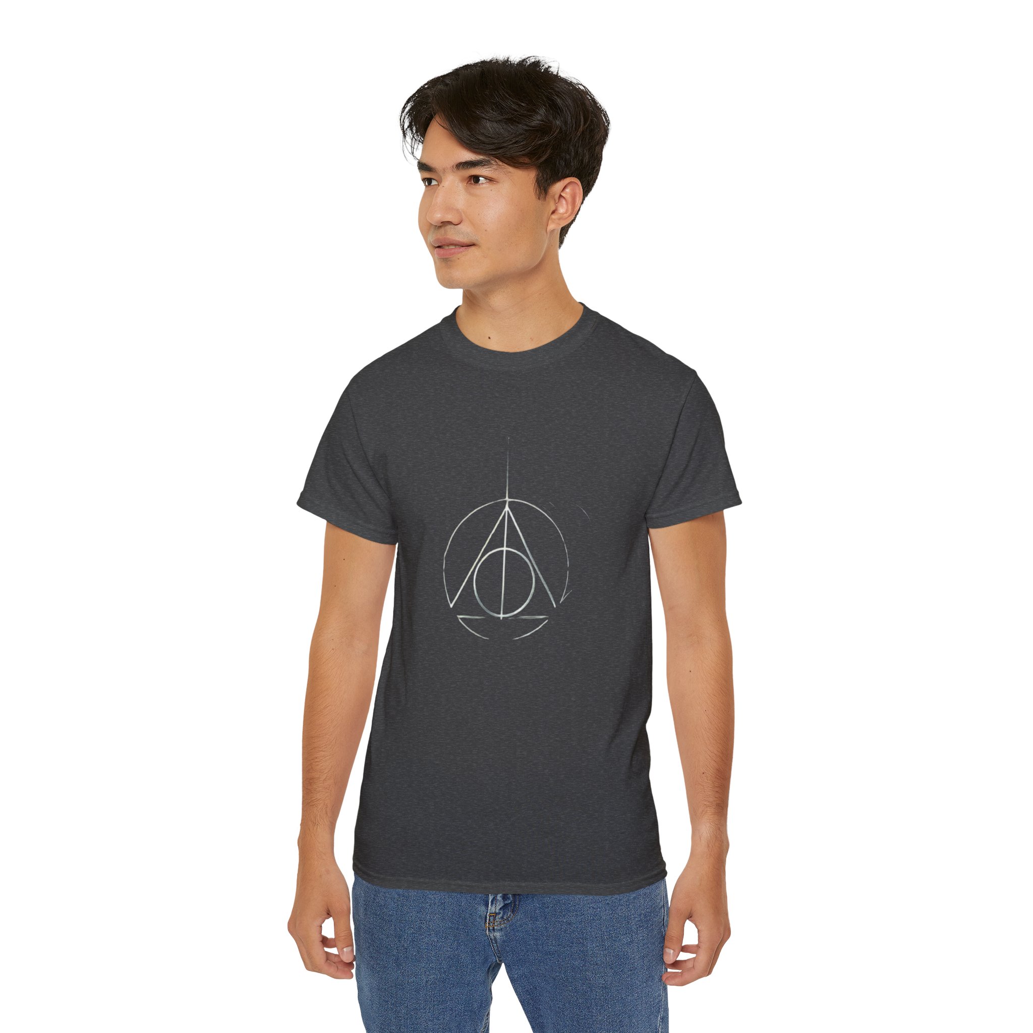 Minimalist Wizard Hallows Unisex Cotton Tee Magical Symbol Design - Image 13