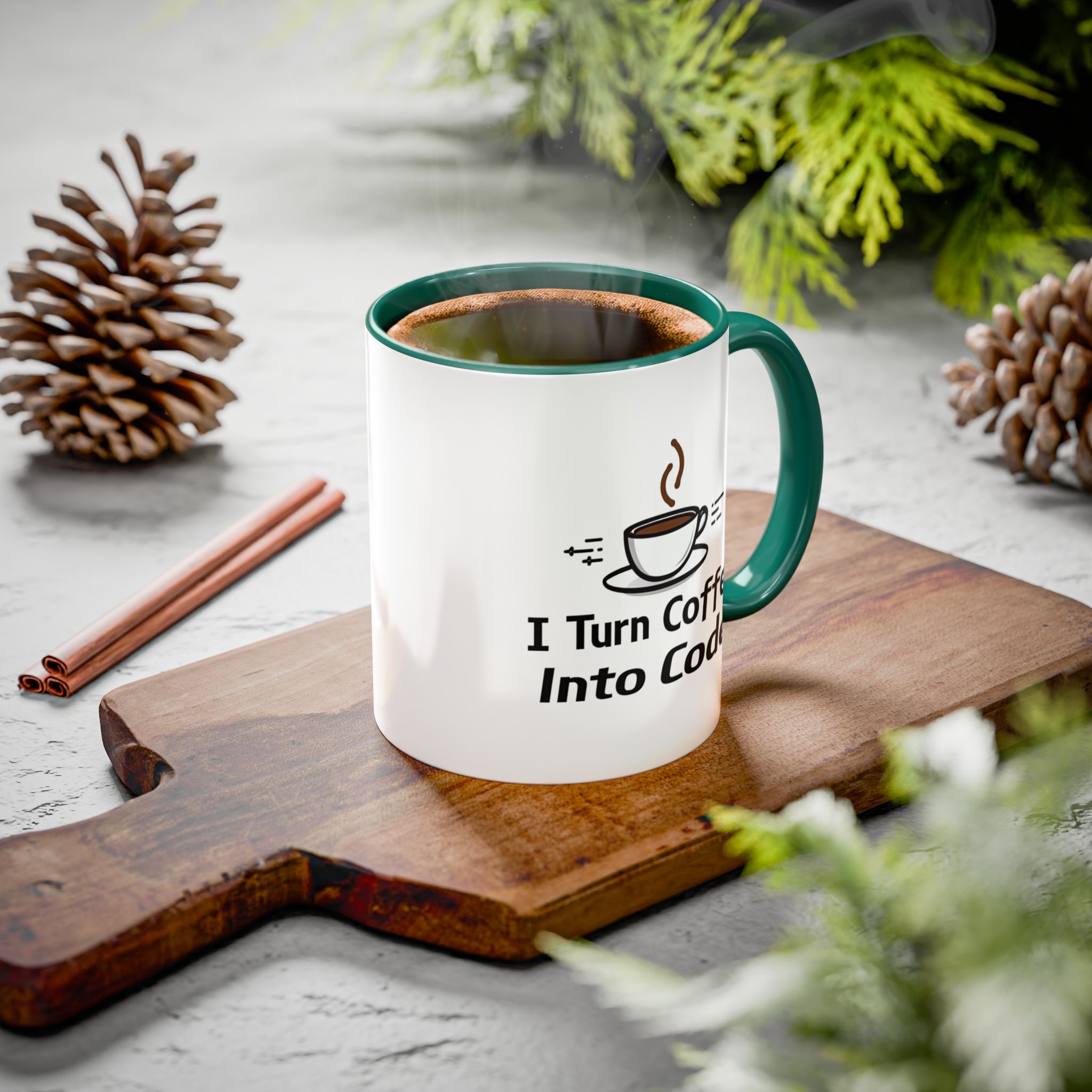 I Turn Coffee Into Code, Two-Toned Mug, Perfect Gift for coders - Image 13