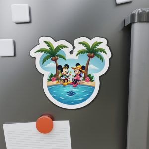 Disney Cruise Line Door Magnet, Mickey and Minnie Pool Day, Fun and Tropical Magnet for Disney Enthusiasts