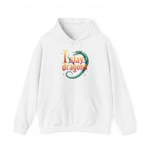I Slay Dragons Hoodie - Fantasy RPG Gamer Sweatshirt for Dragon Lovers, D&D Fans, and Adventurers