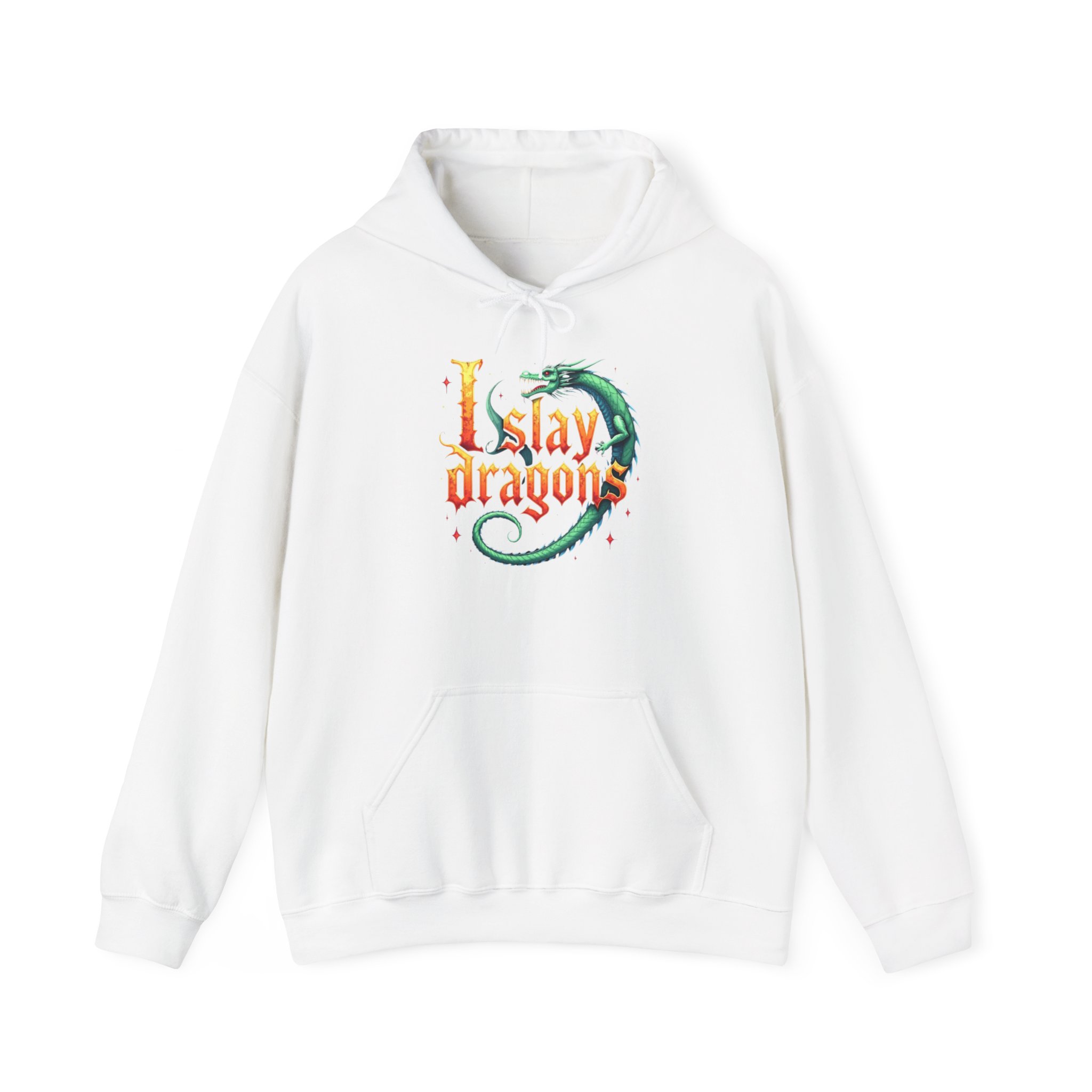 I Slay Dragons Hoodie - Fantasy RPG Gamer Sweatshirt for Dragon Lovers, D&D Fans, and Adventurers