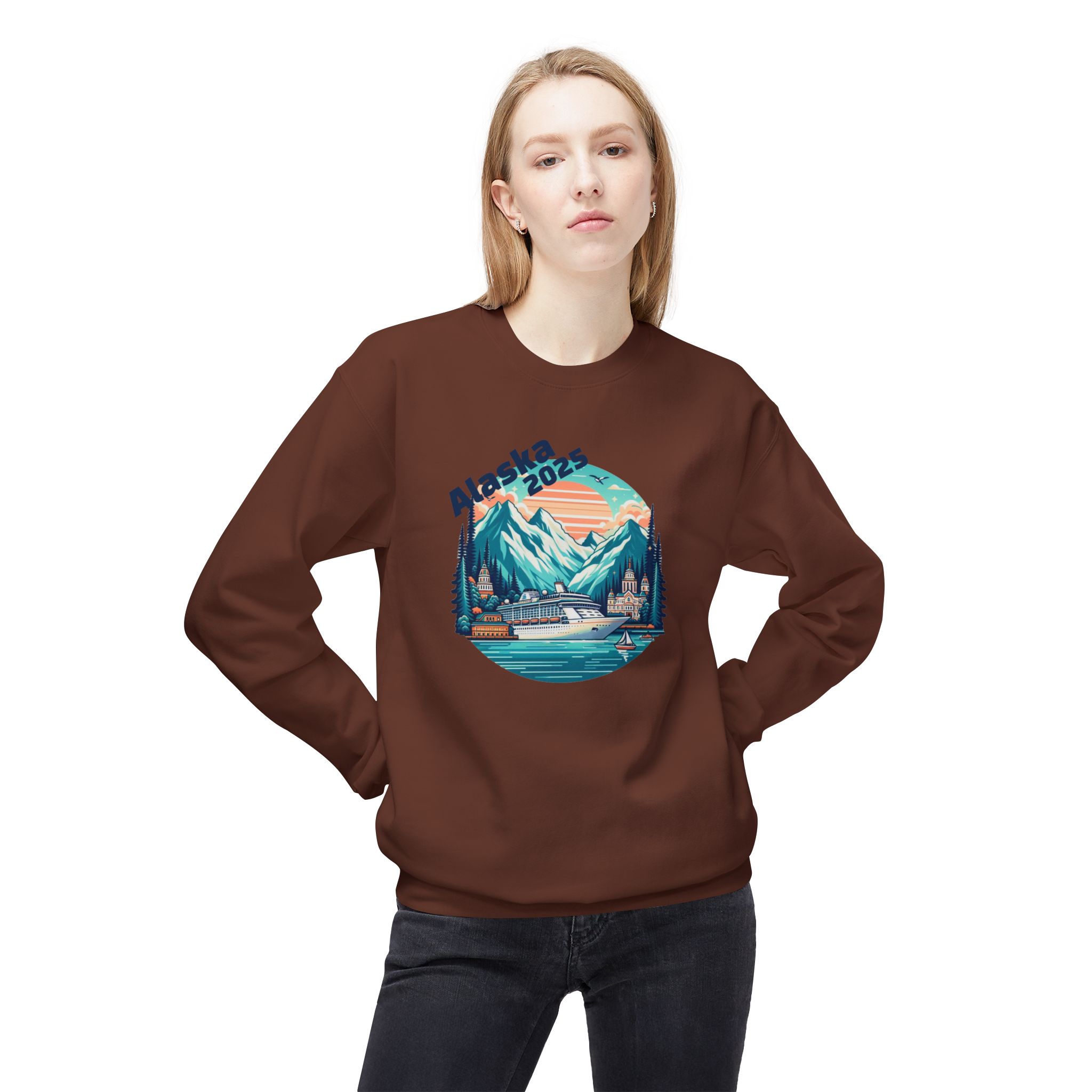 Alaska Cruise 2025 Sweatshirt, Mountain Trees Fjords Cruise Ship Jumper, Adventure Travel Vacation Top - Image 7