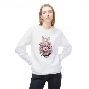 Spring/Easter Bunny Floral Crewneck Sweatshirt - Cute Easter Gift, Floral Sweatshirt, Spring Apparel