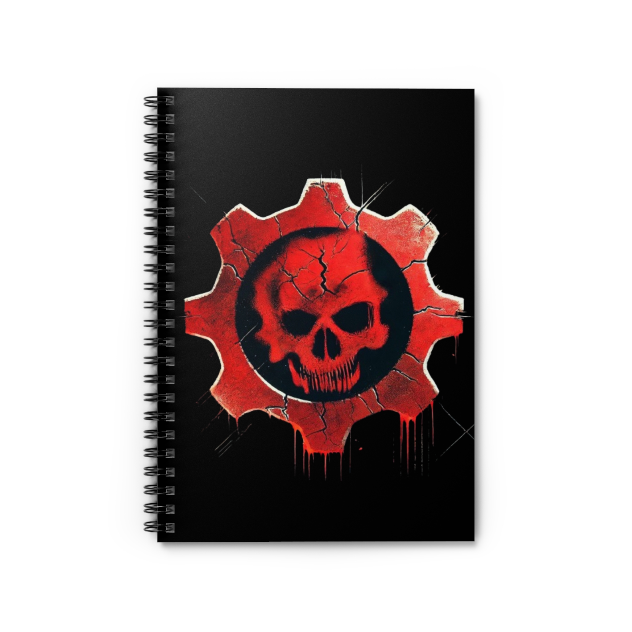 Crimson Omen Gear Spiral Notebook Bold Gaming Design GoW