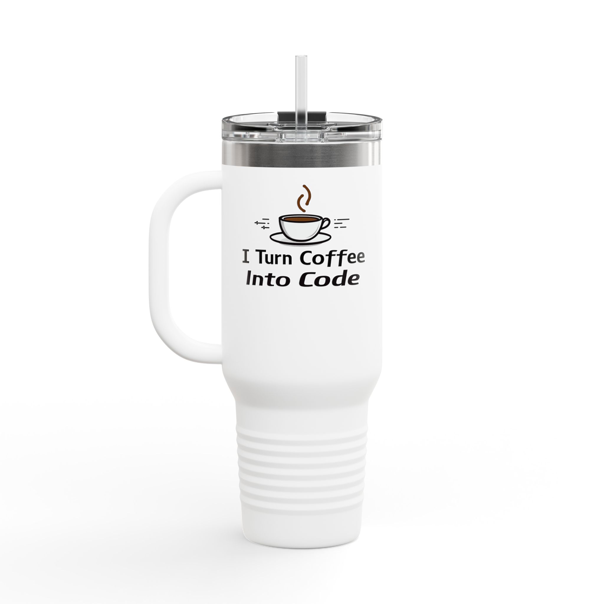I Turn Coffee Into Code 40oz Insulated Travel Mug - Image 4