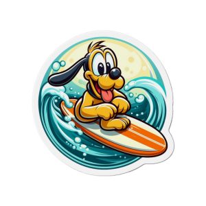 Disney Cruise Door Magnets, Tropical surfing puppy design, Fun Fridge Magnets, Cute Kitchen Decor, Refrigerator Accessories