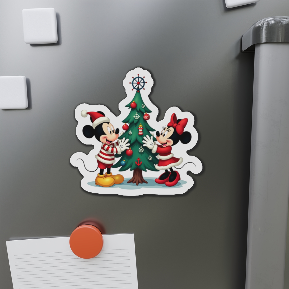 Disney Cruise Line Mickey and Minnie Christmas Nautical Die-Cut Magnet, Cabin Door Decor, Holiday Gift, Disney Christmas Decor - Image 2
