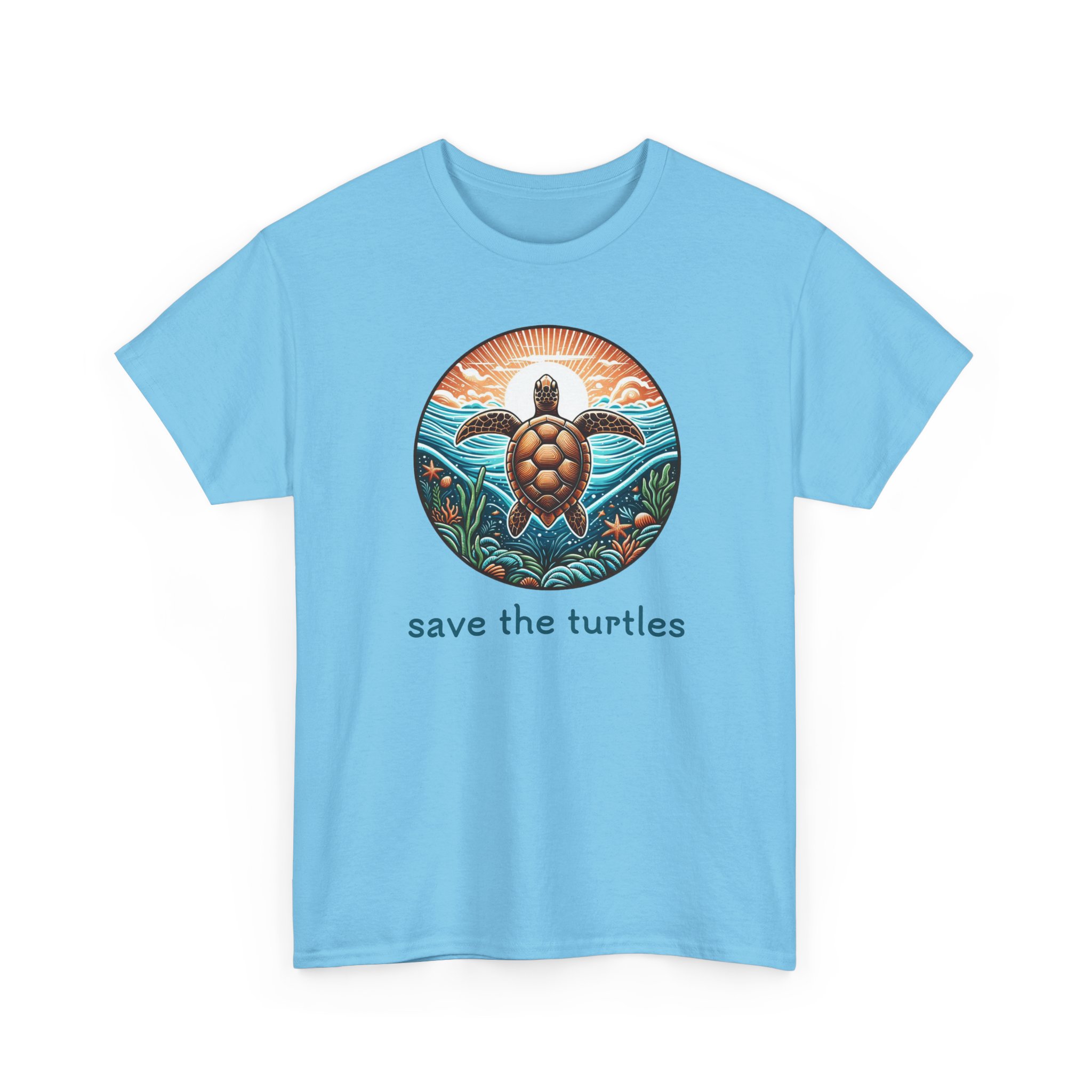 Save the Turtles T-Shirt, Unisex Tee, Sunset Turtle Shirt, Eco-Friendly Top, Nature Lover Gift - Image 39
