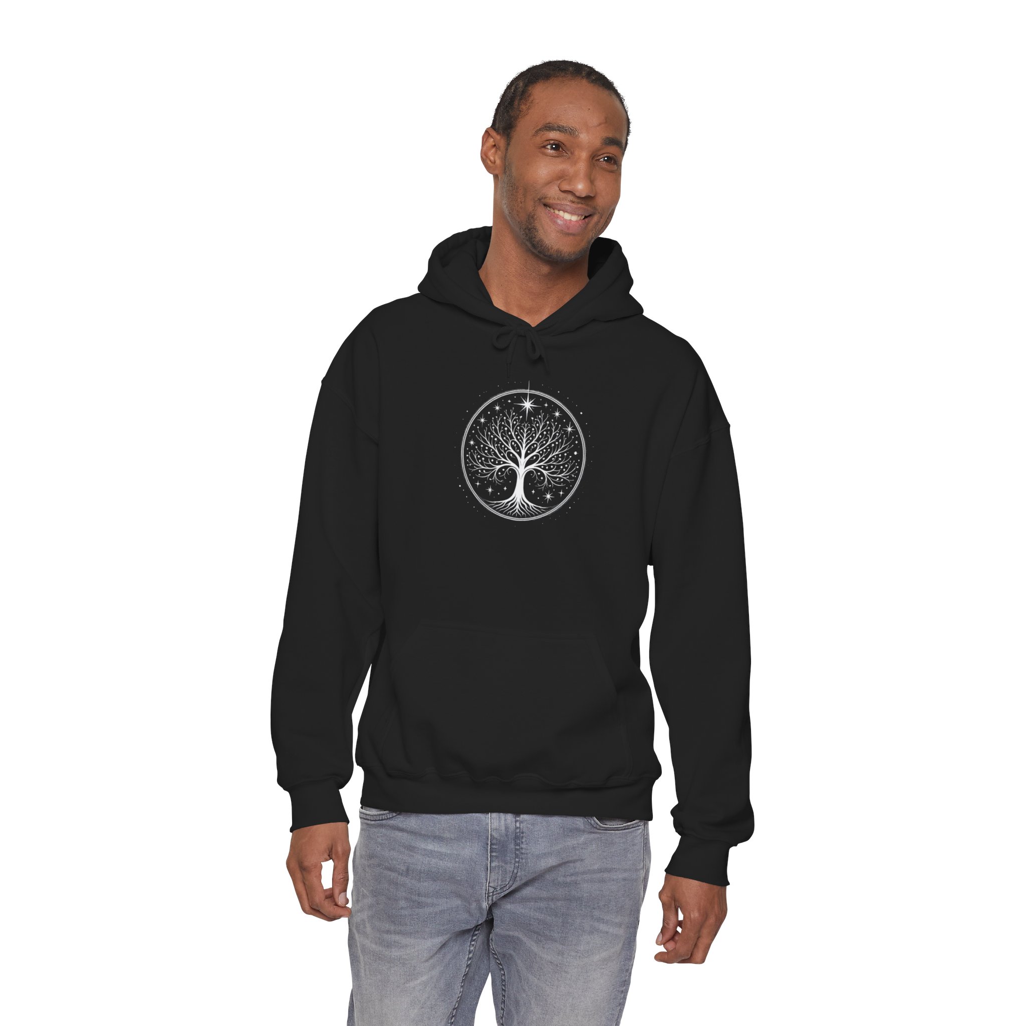 Minimalistic White Tree of Gondor Unisex Hoodie Tolkien-Inspired Comfort - Image 4
