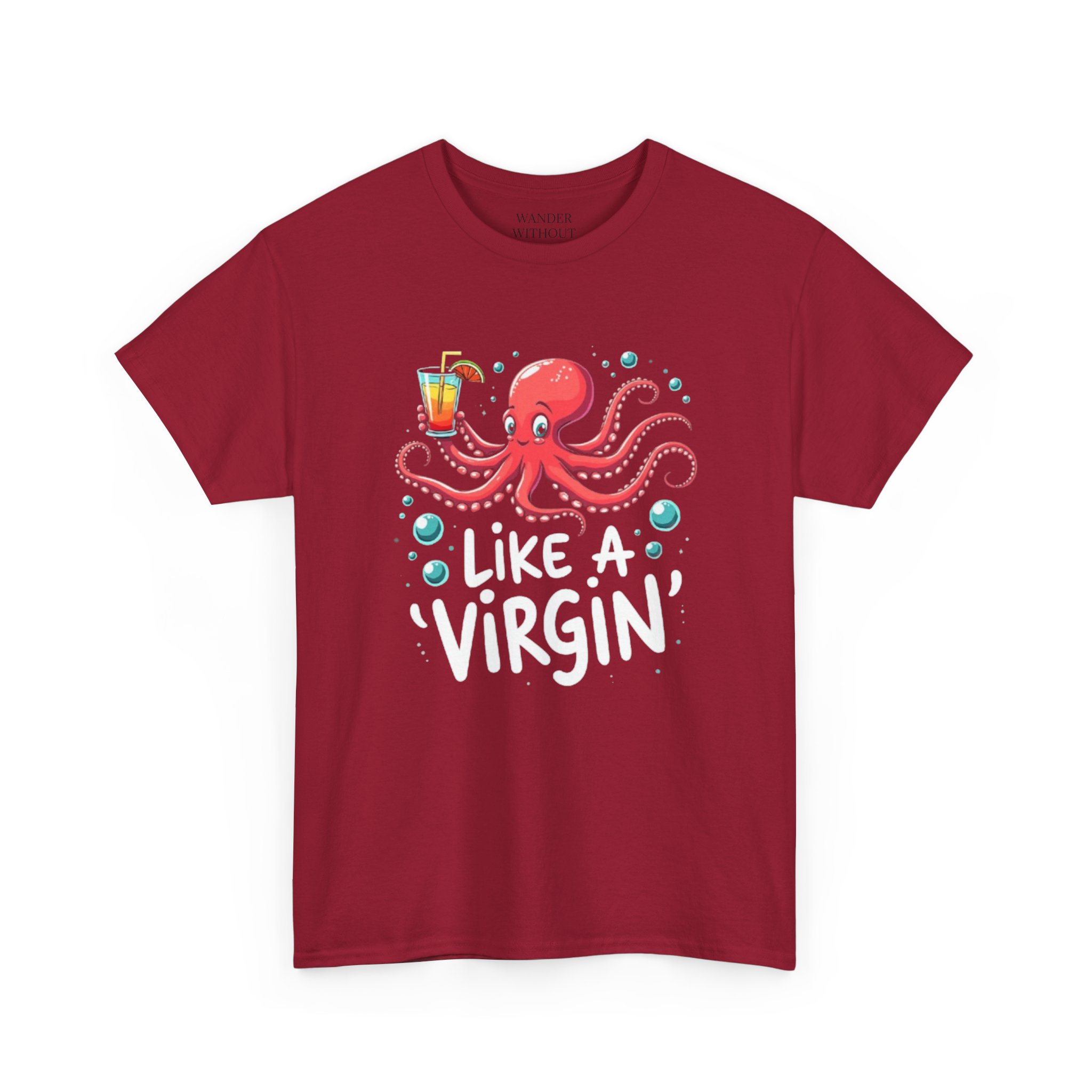 Funny Animated Octopus Cocktail Party Unisex Heavy Cotton Tee, Virgin Voyages Cruise Fun Shirt, Humor Tee, Cruise Wear, Party Shirt - Image 51