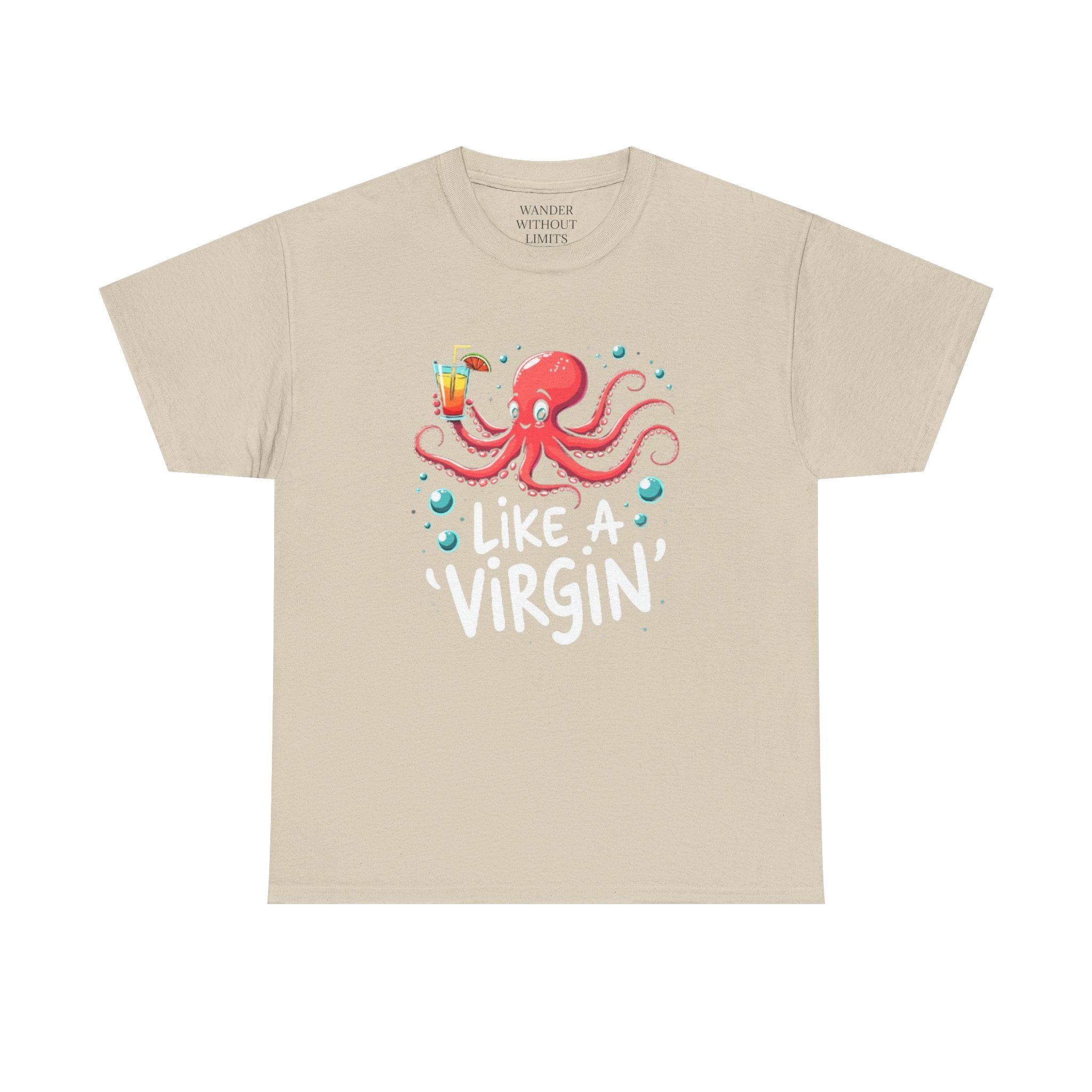 Funny Animated Octopus Cocktail Party Unisex Heavy Cotton Tee, Virgin Voyages Cruise Fun Shirt, Humor Tee, Cruise Wear, Party Shirt - Image 5