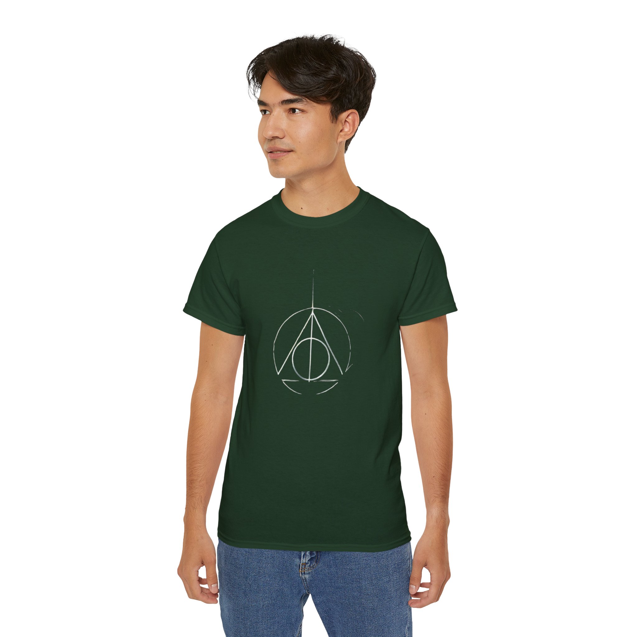 Minimalist Wizard Hallows Unisex Cotton Tee Magical Symbol Design - Image 10