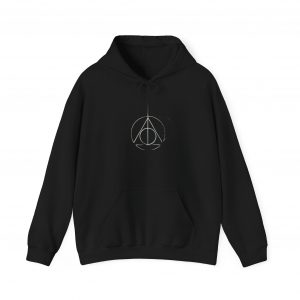 Minimalist Wizard Hallows Hoodie Cozy Magical Symbol Design