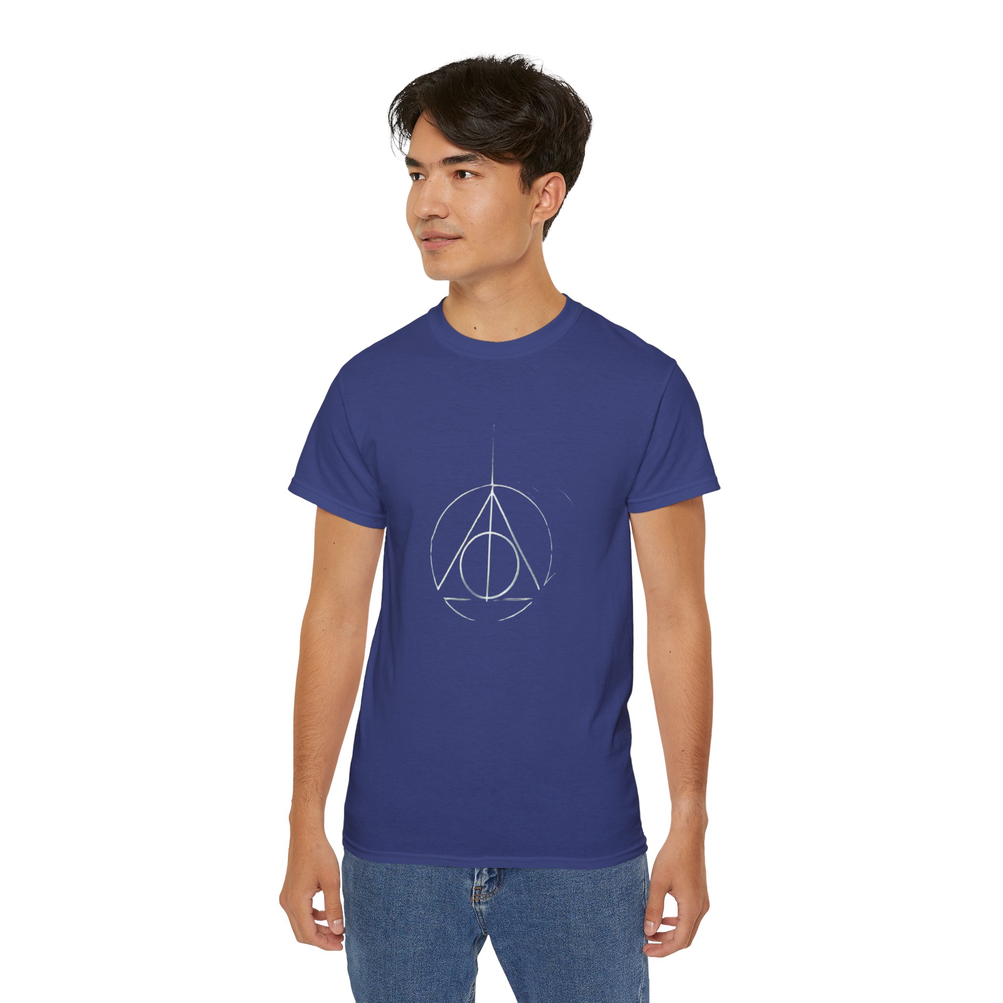 Minimalist Wizard Hallows Unisex Cotton Tee Magical Symbol Design - Image 22