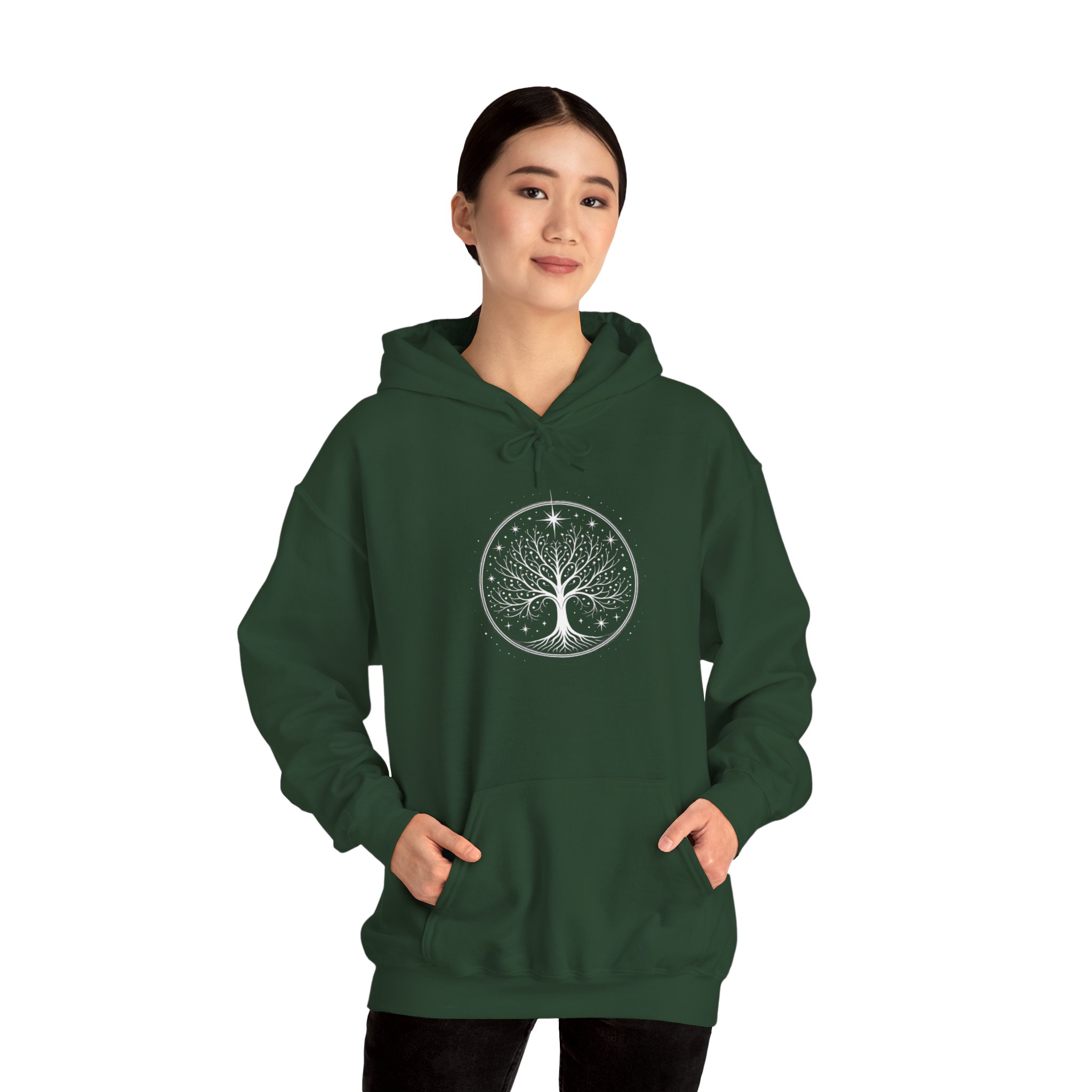 Minimalistic White Tree of Gondor Unisex Hoodie Tolkien-Inspired Comfort - Image 8