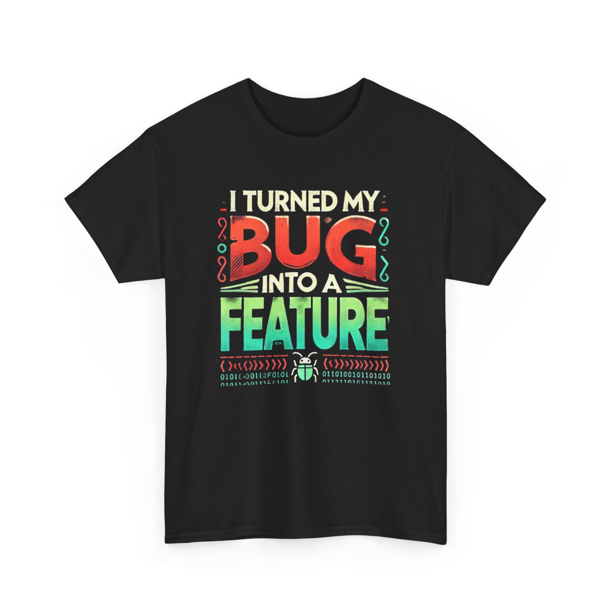 Bug into a Feature T-shirt, Programmer Gift, Funny Computer Tee, Coding Shirt, Tech Nerd Top, Unisex Heavy Cotton Tee - Image 3