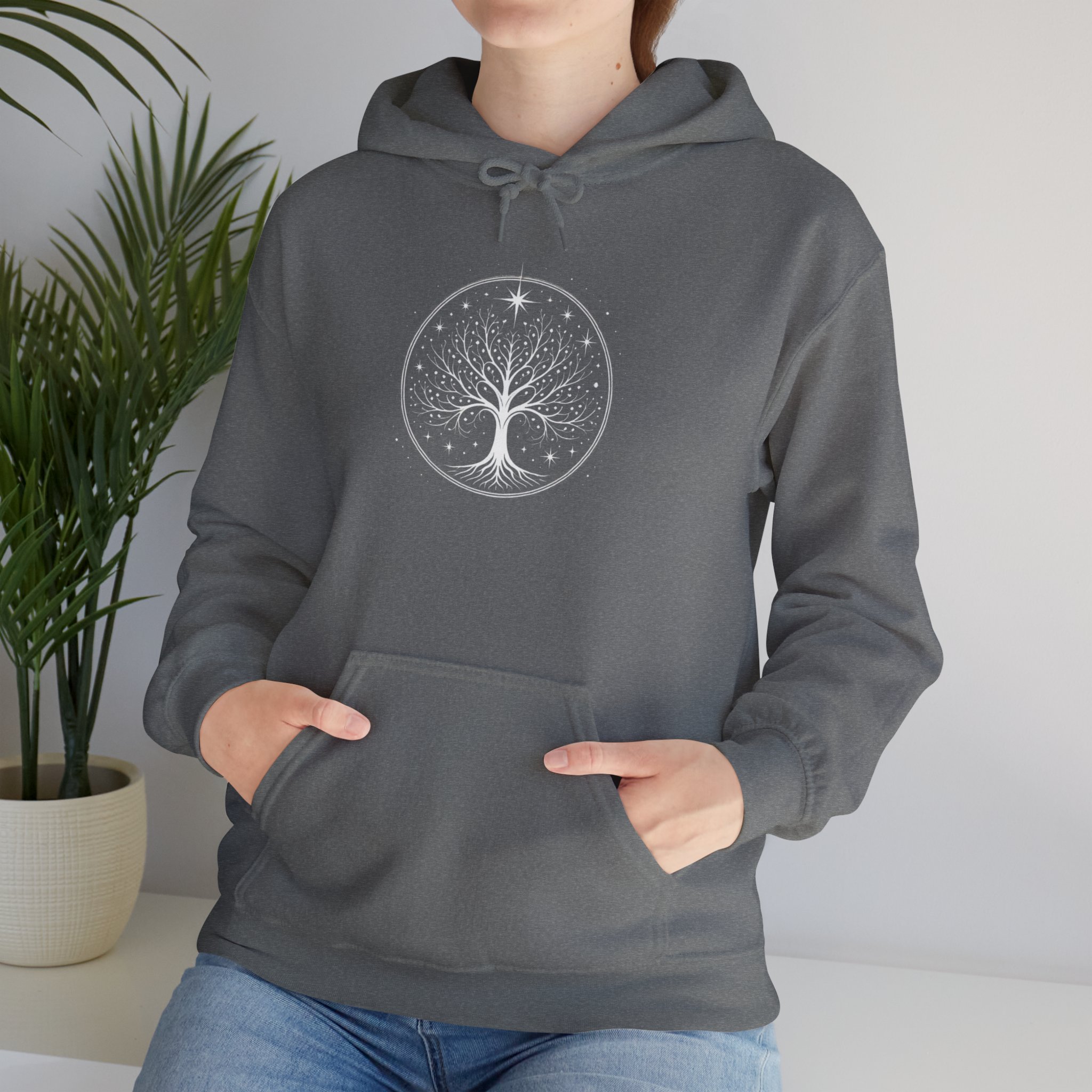 Minimalistic White Tree of Gondor Unisex Hoodie Tolkien-Inspired Comfort - Image 17