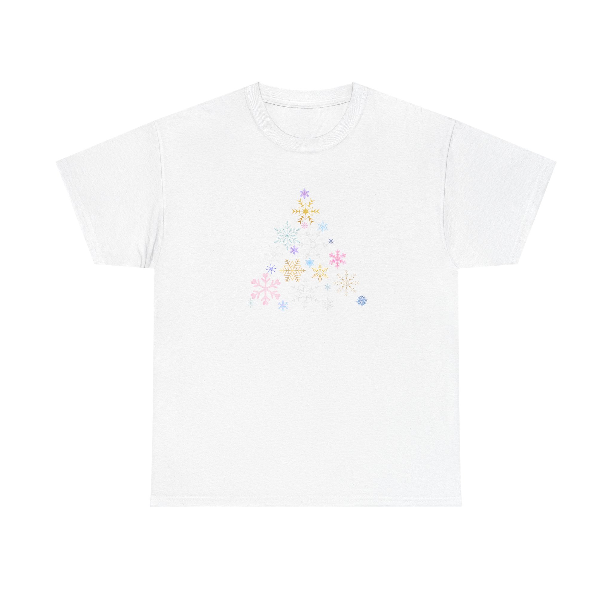Christmas Tree Snowflake T-Shirt, Festive and Fun, Colorful Design, Holiday Tee for Winter Celebrations, Unisex Cotton Tee, Christmas Gift