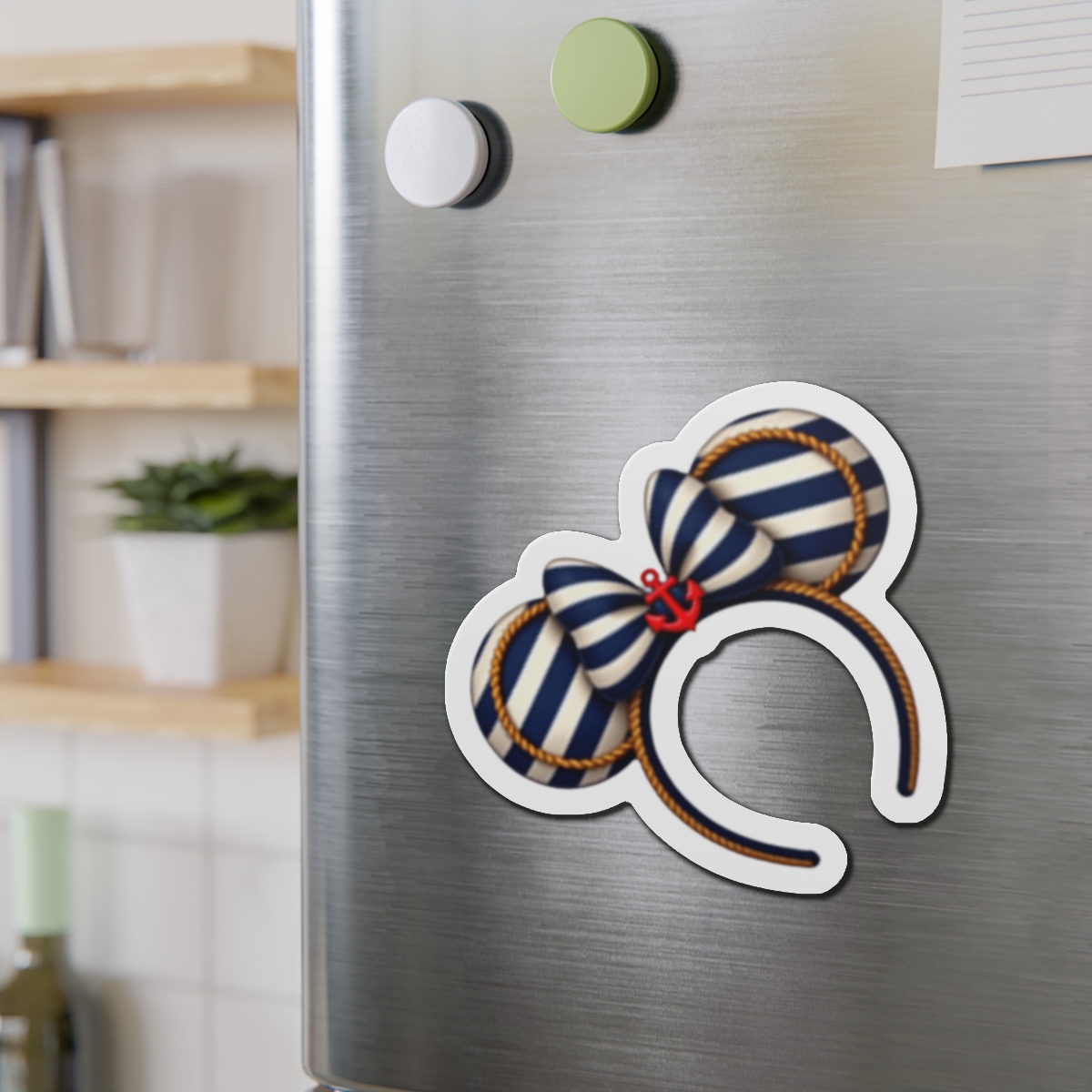 Nautical Disney Cruise Line Door Magnet, Minnie Ears Headband, Disney Lovers Gift, Fridge Magnet, Cute Kitchen Decor - Image 3