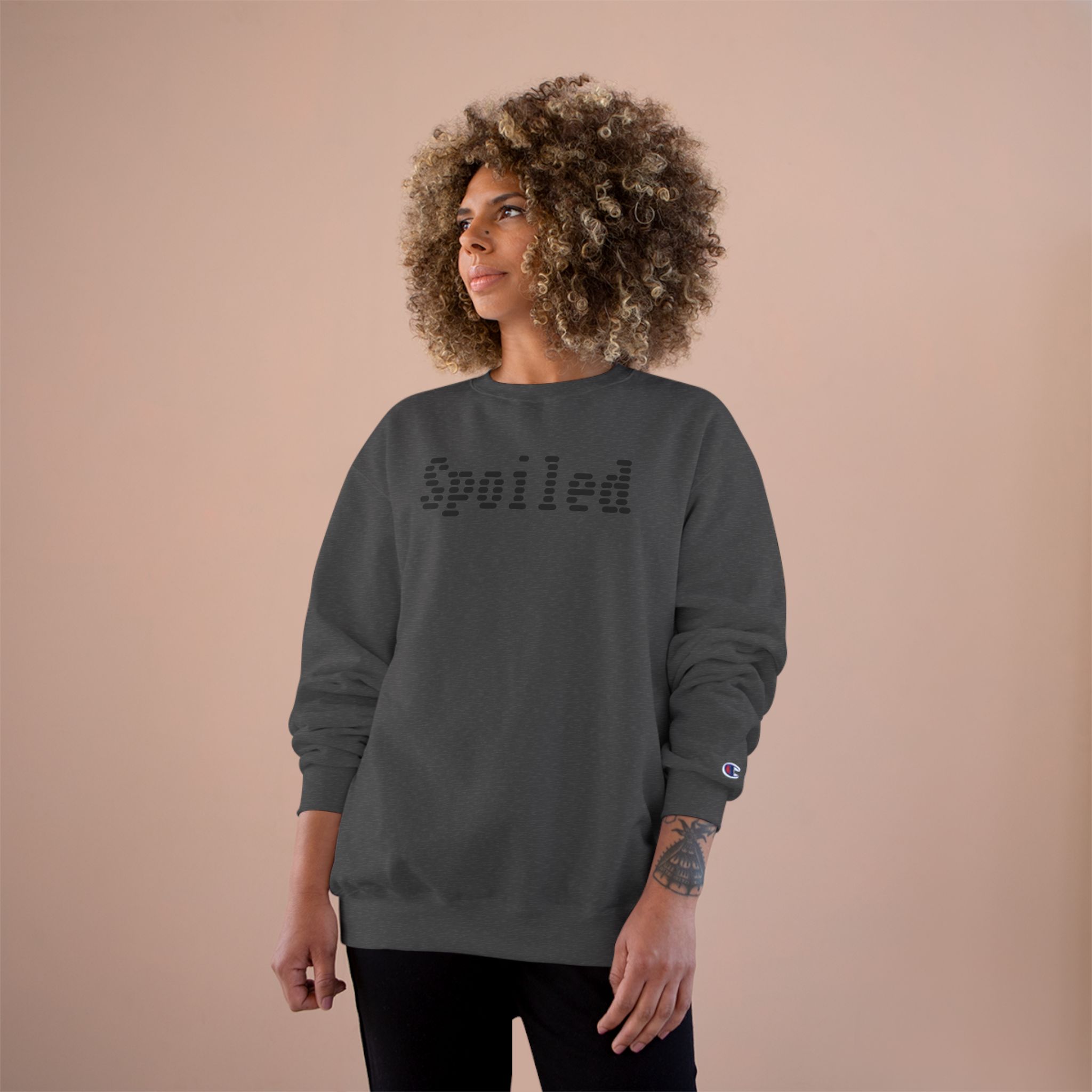 Spoiled Sweatshirt, Mono Color Design, CHAMPION BRAND - Image 16