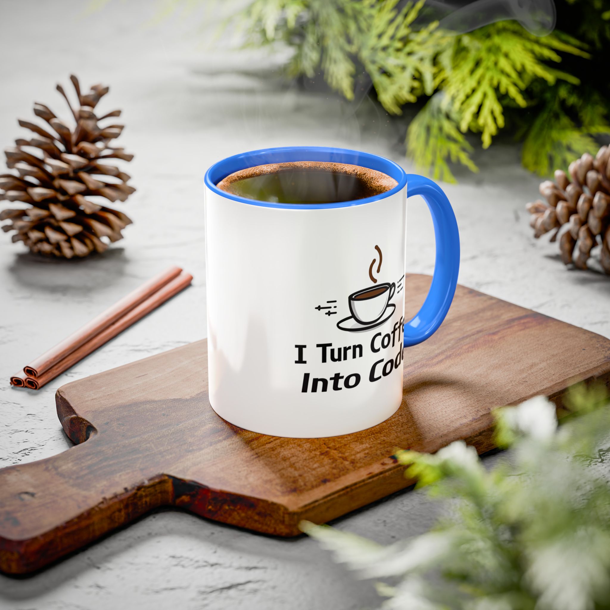 I Turn Coffee Into Code, Two-Toned Mug, Perfect Gift for coders - Image 7