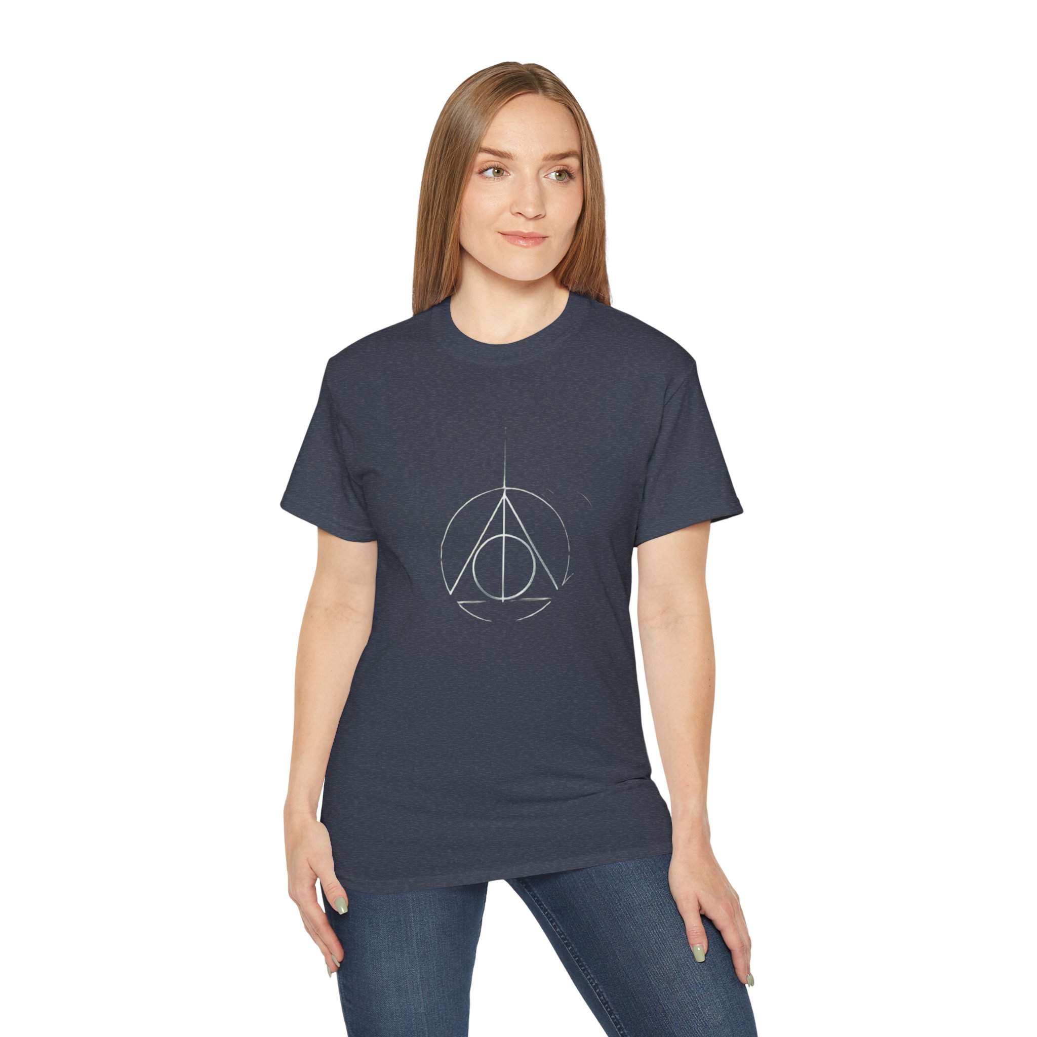 Minimalist Wizard Hallows Unisex Cotton Tee Magical Symbol Design - Image 24